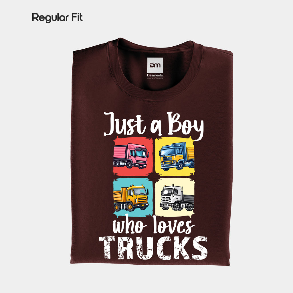 Just a Boy Who Loves Trucks - Regular Fit