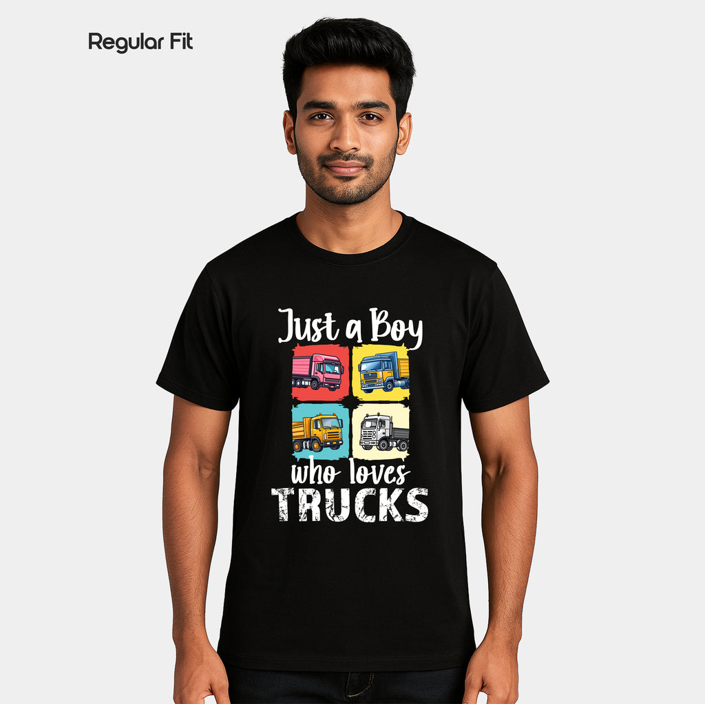 Just a Boy Who Loves Trucks - Regular Fit