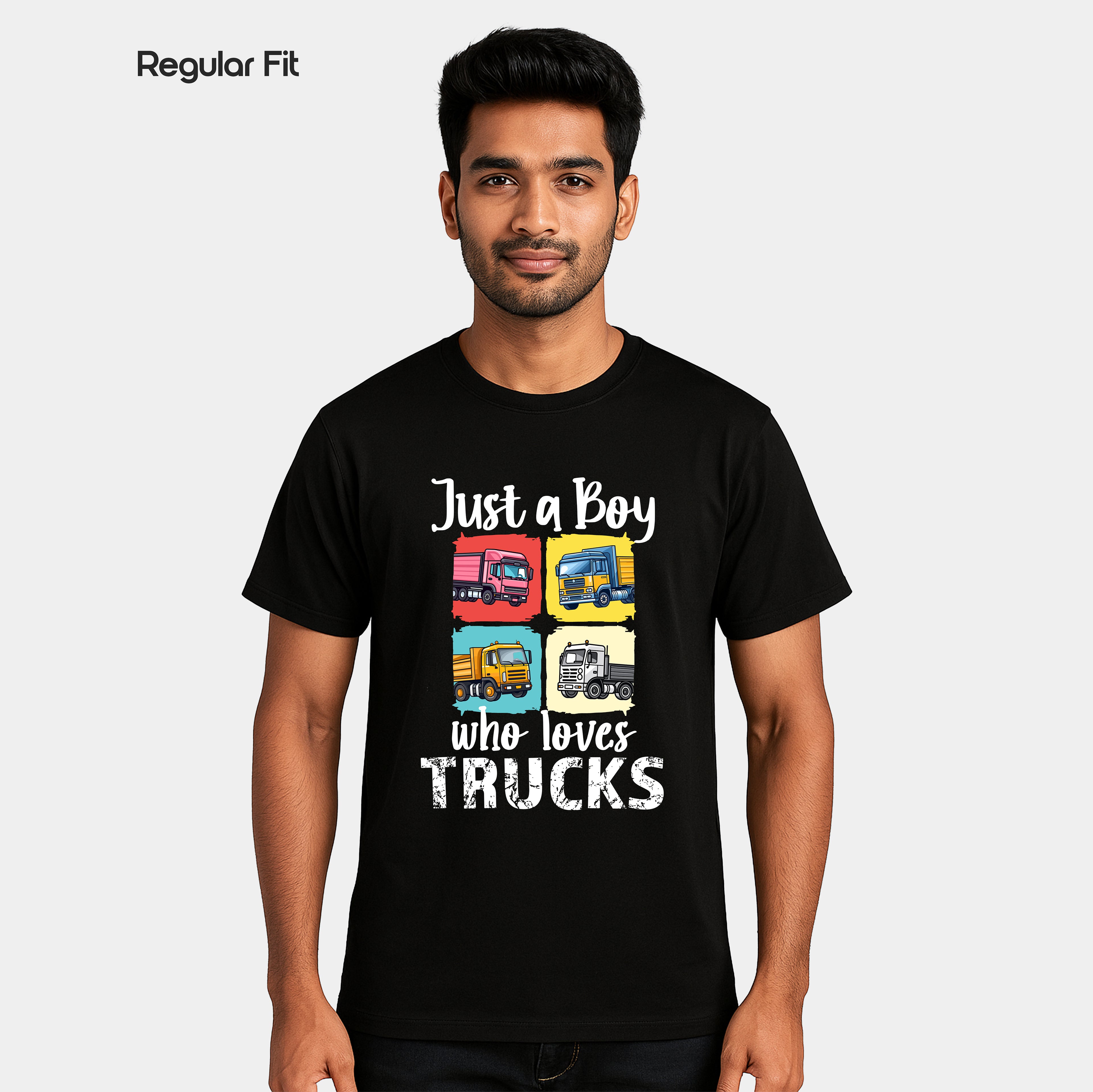 Just a Boy Who Loves Trucks - Regular Fit