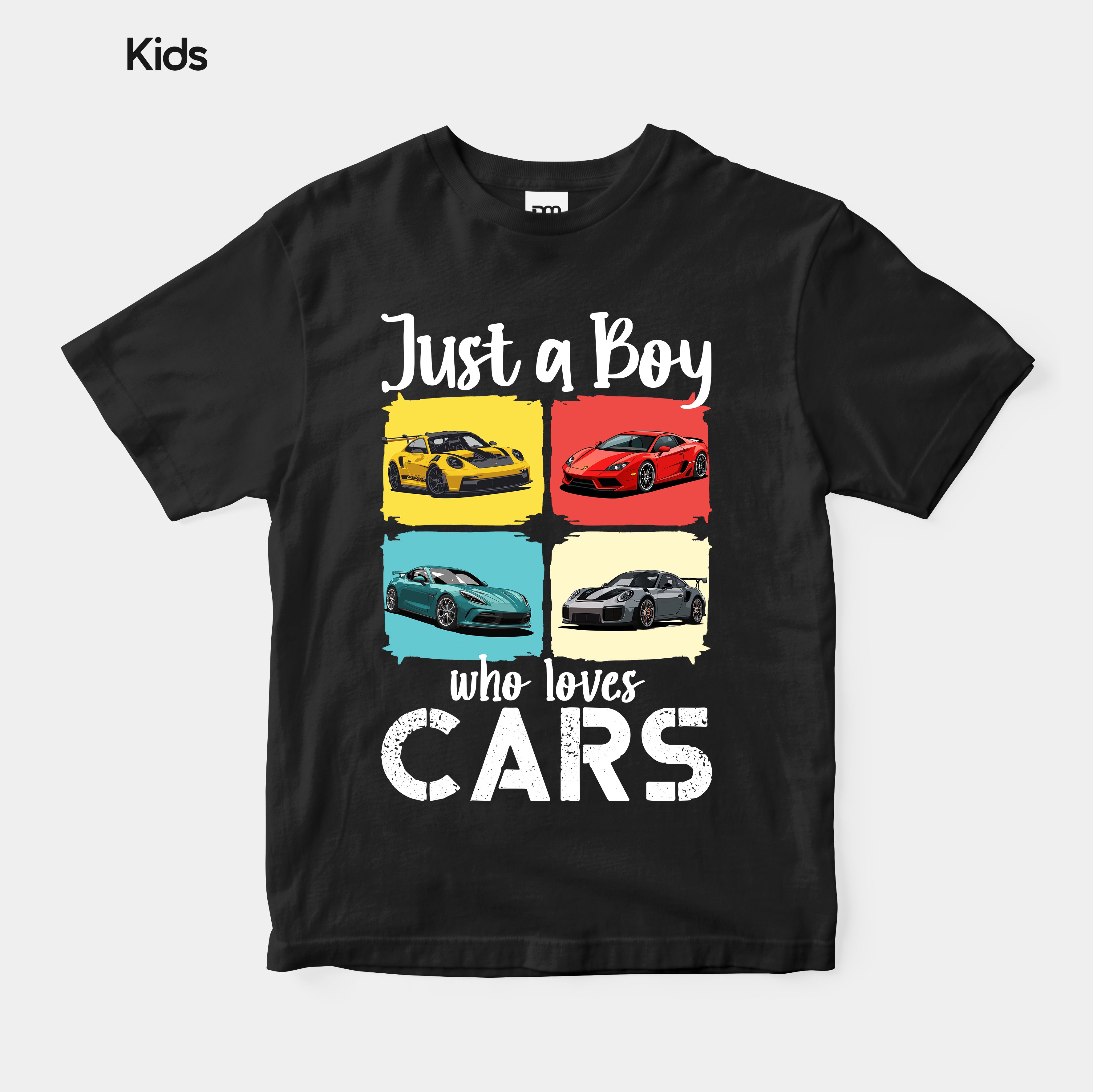 Just A Boy Who Loves Cars - Kids Tshirt