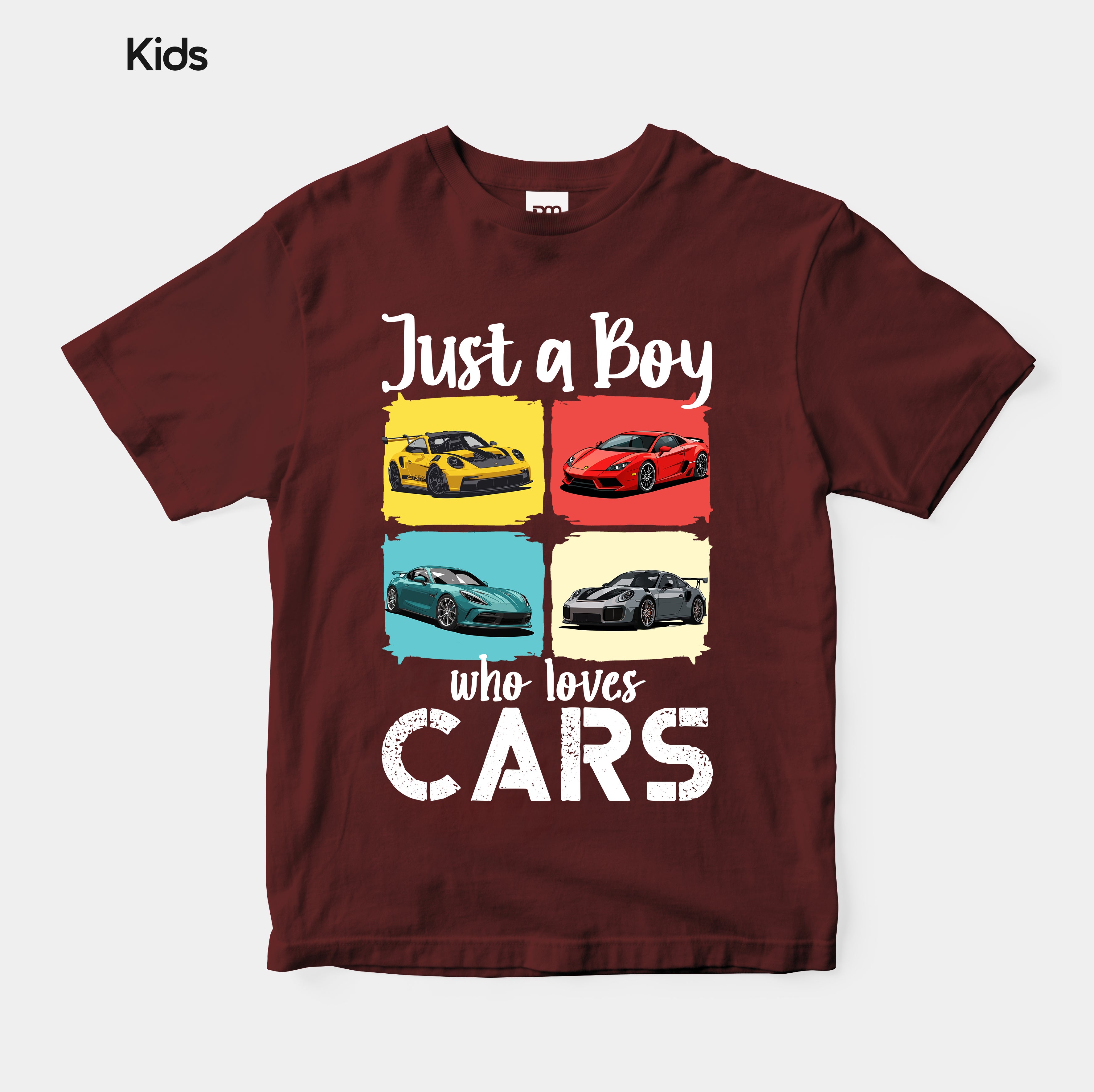 Just A Boy Who Loves Cars - Kids Tshirt