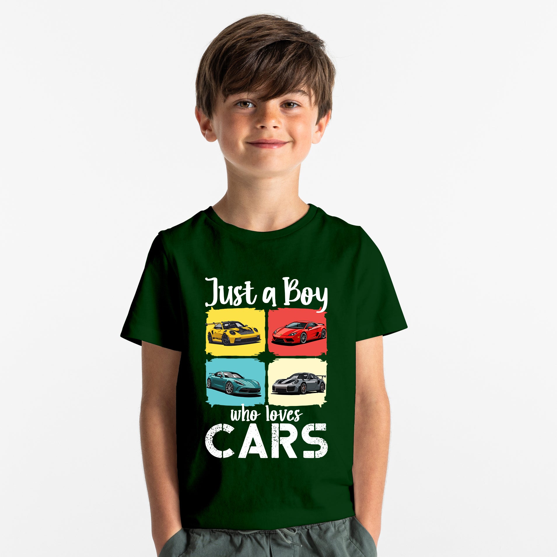 Just A Boy Who Loves Cars - Kids Tshirt