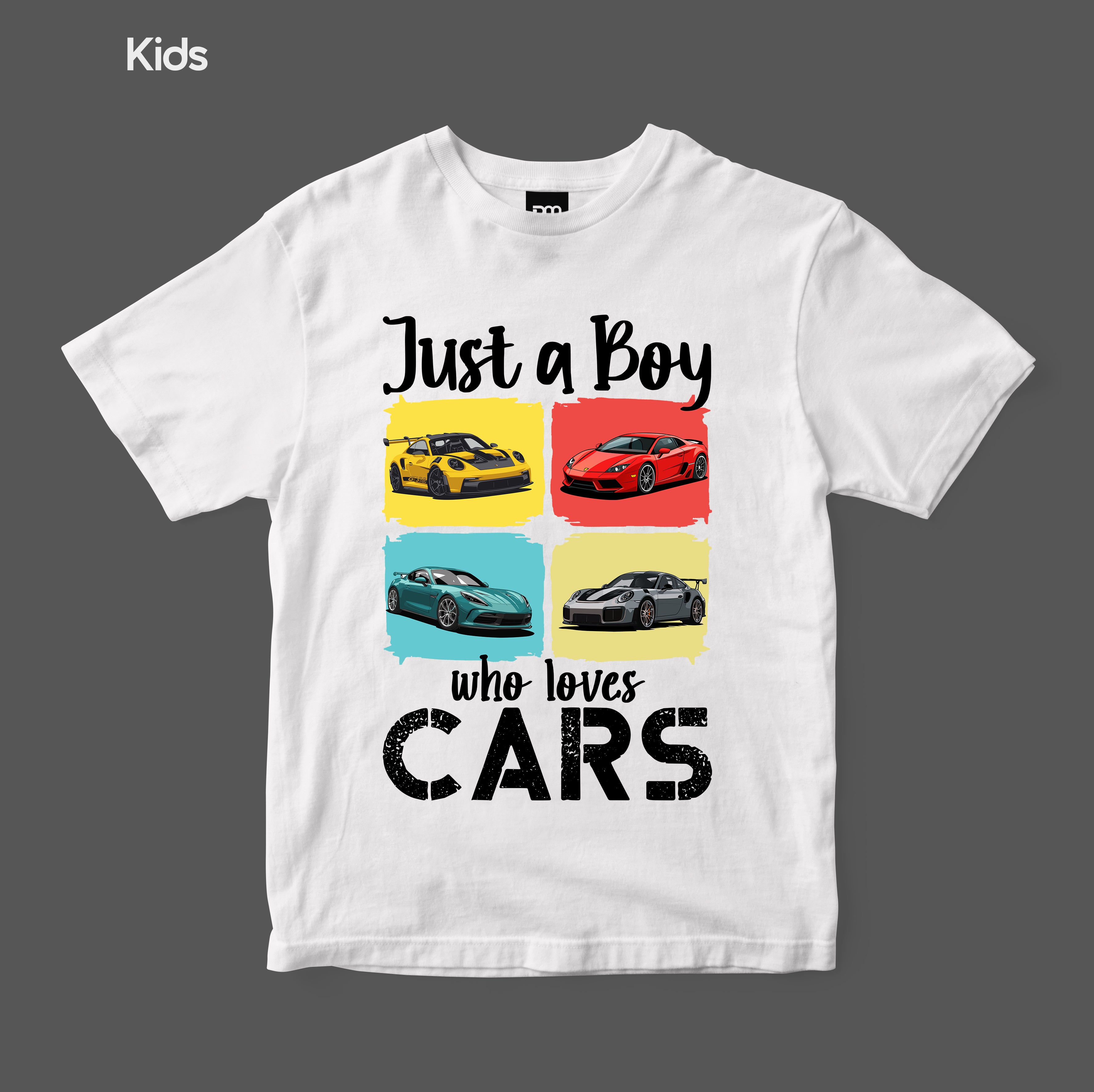 Just A Boy Who Loves Cars - Kids Tshirt