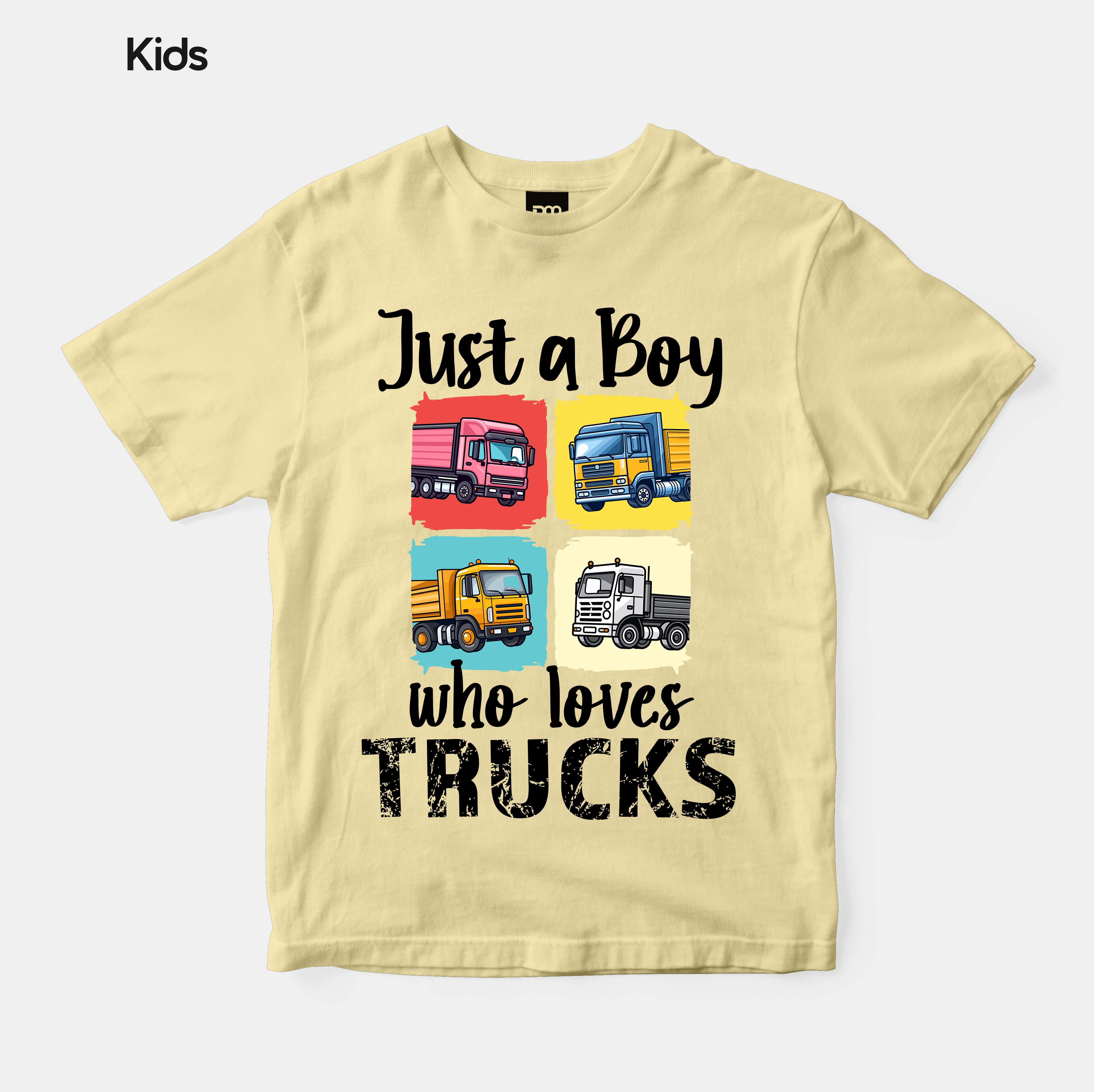 Just A Boy Who Loves Trucks - Kids Tshirt