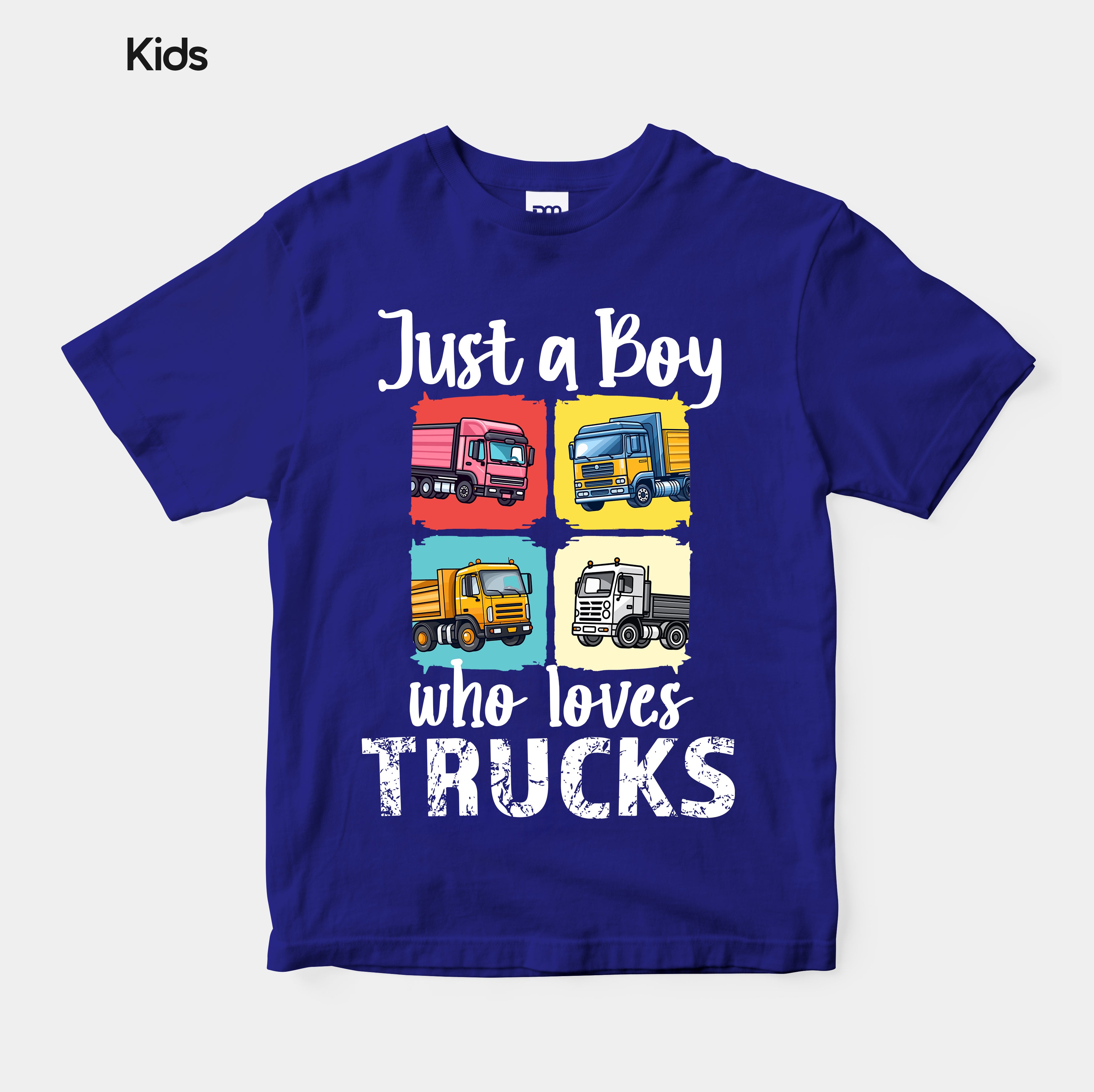 Just A Boy Who Loves Trucks - Kids Tshirt