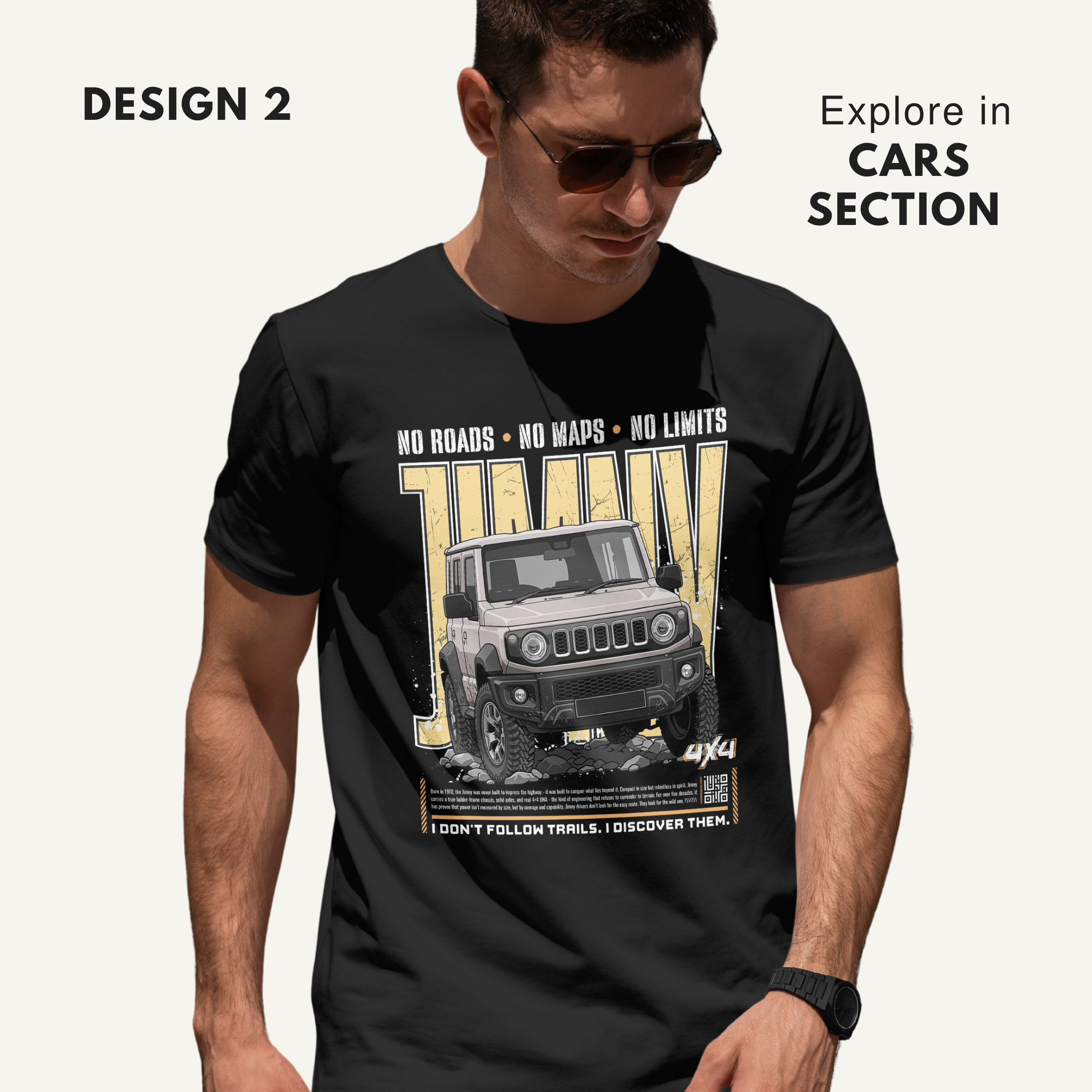 4x4 No Roads No Limits Cotton T-shirt