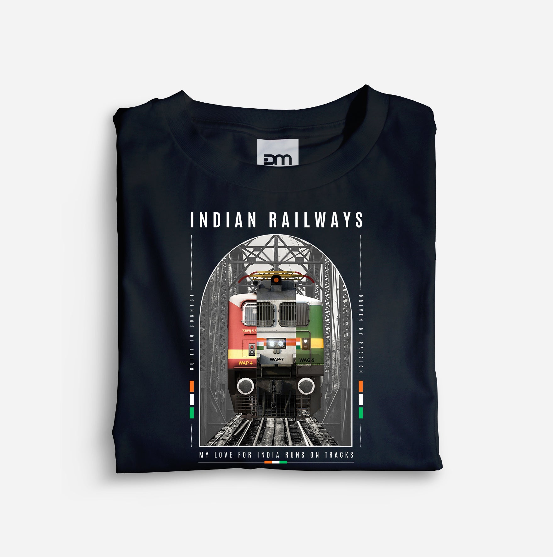 My Love For India Runs On Tracks Cotton T-shirt