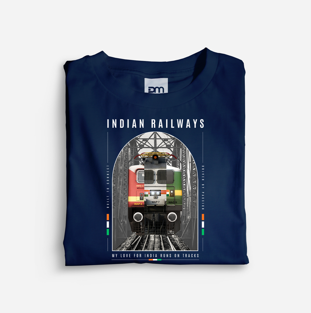 My Love For India Runs On Tracks Cotton T-shirt