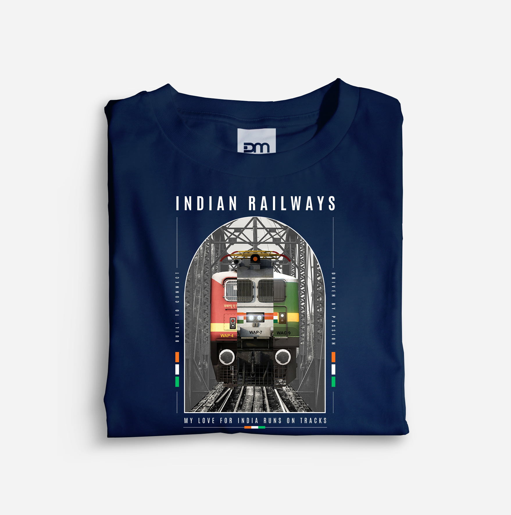 My Love For India Runs On Tracks Cotton T-shirt