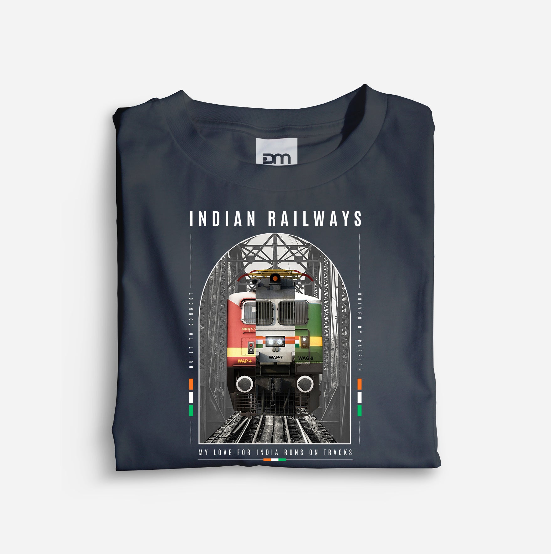 My Love For India Runs On Tracks Cotton T-shirt