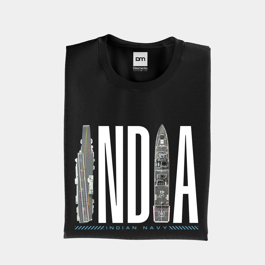 India Navy Cotton T-shirt