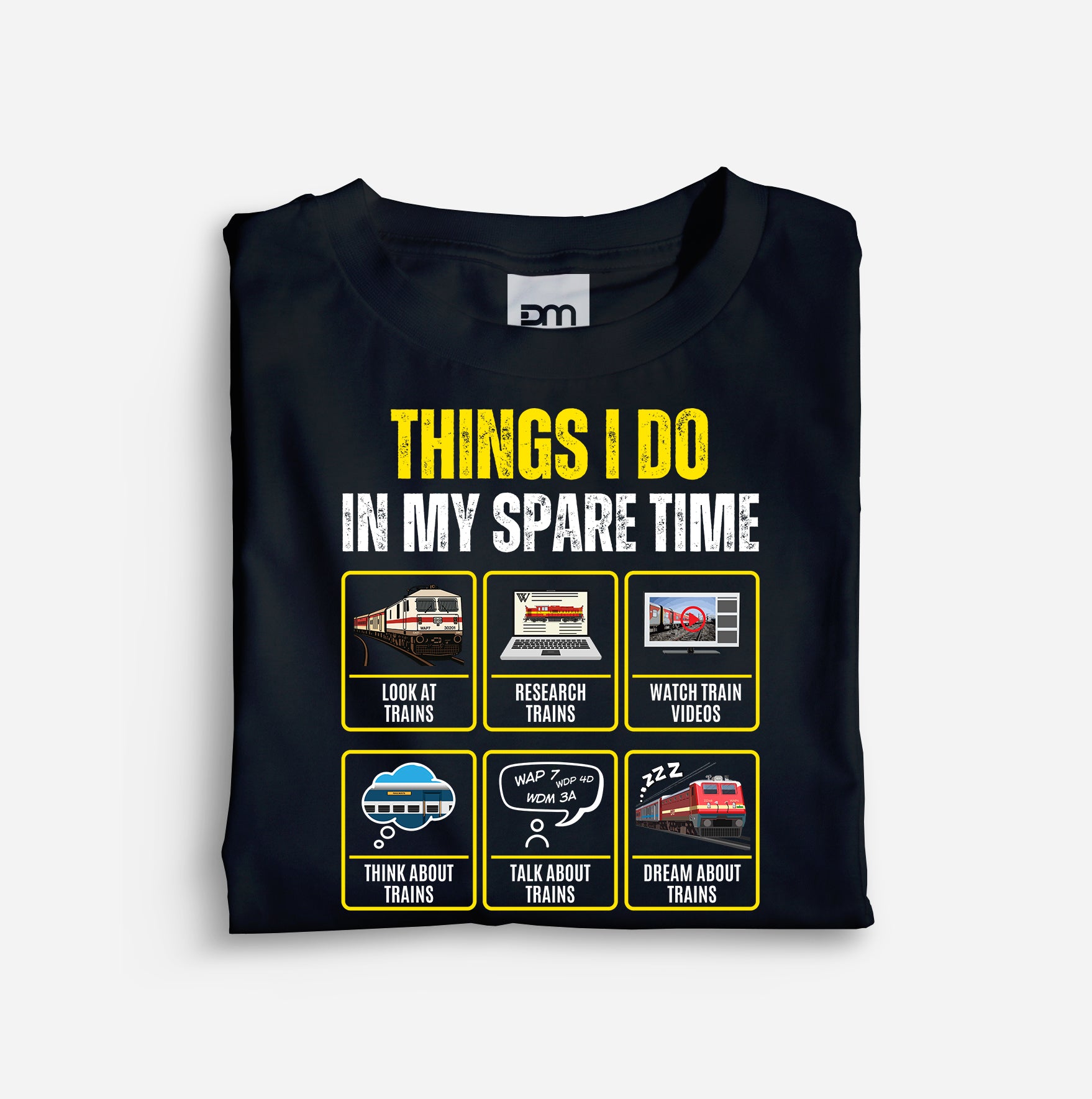 Things I do Trains Cotton T-shirt