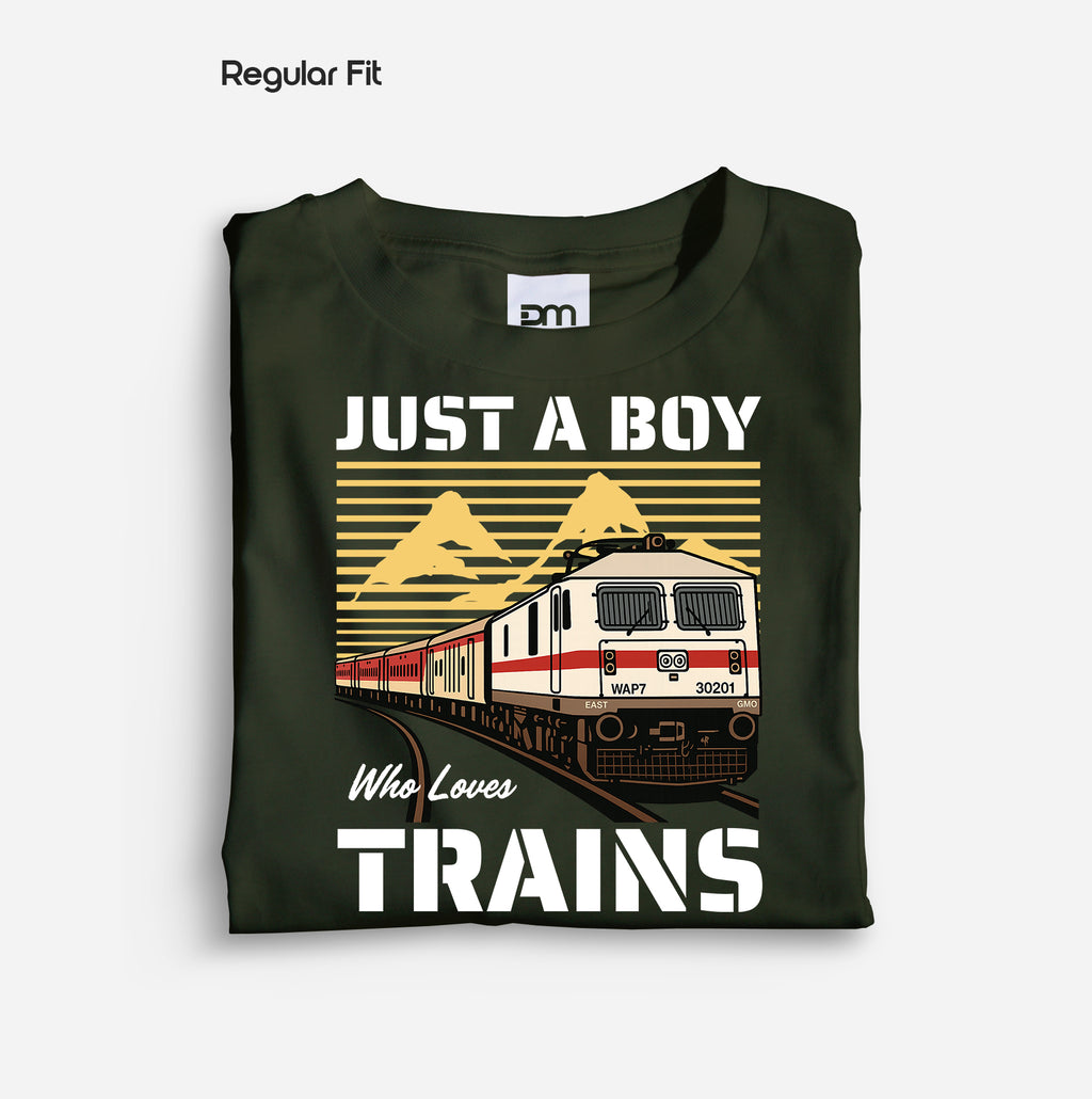 Just a Boy Who Loves Trains - Regular Fit