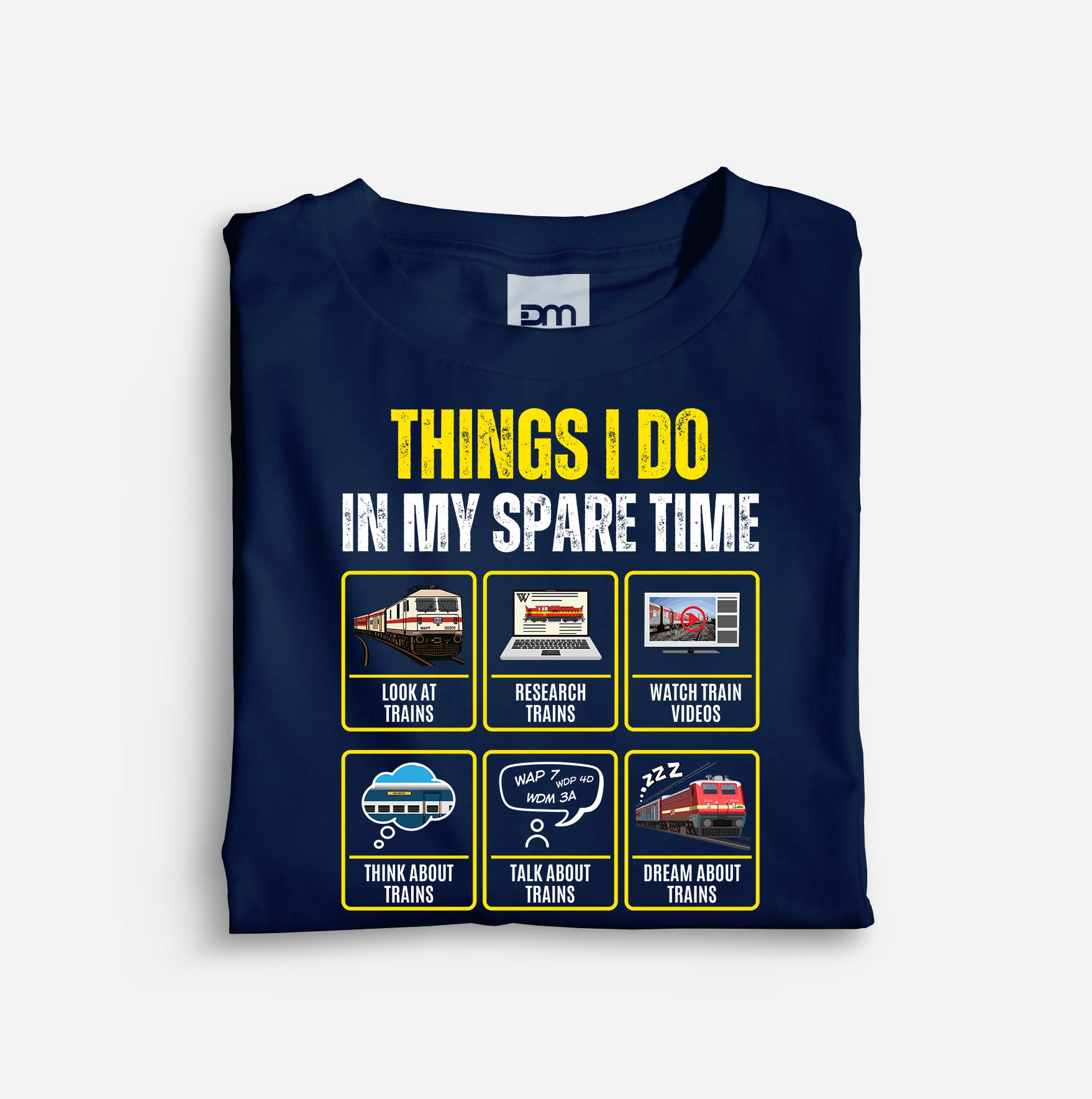 Things I do Trains Cotton T-shirt