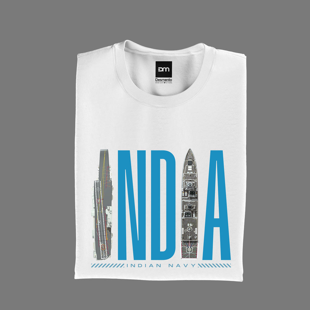 India Navy Cotton T-shirt