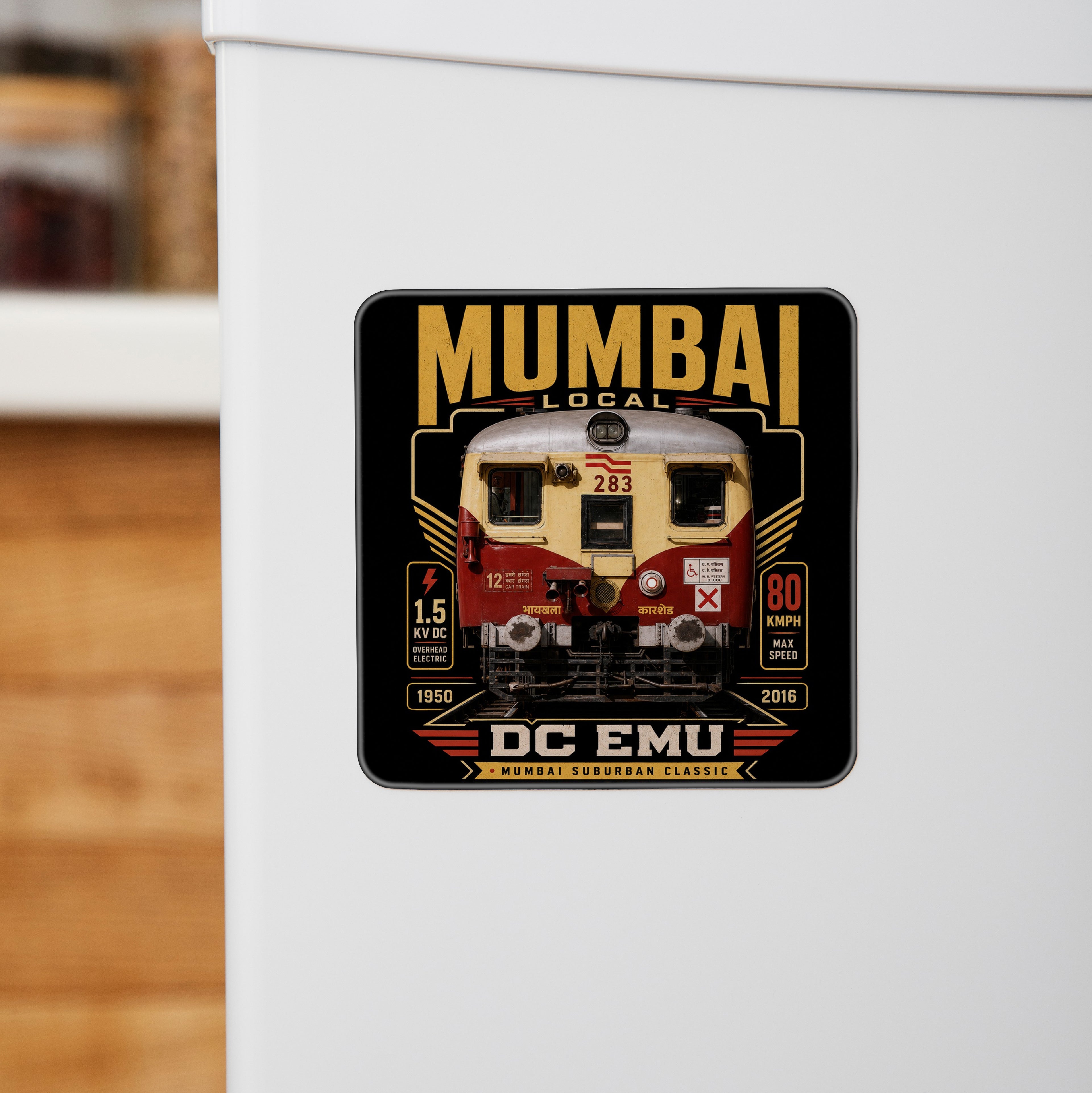 Mumbai Local Acrylic Fridge Magnet