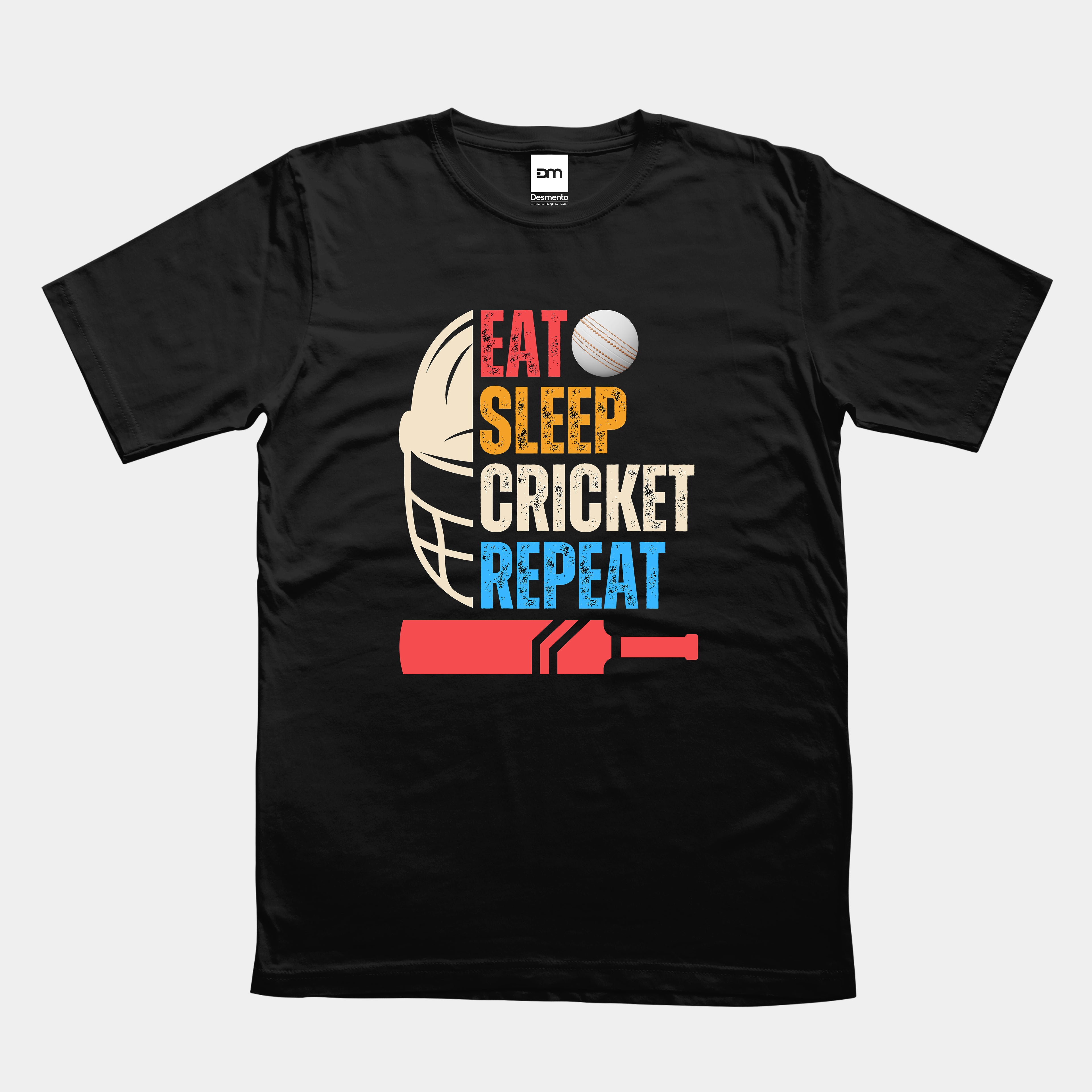 Eat Sleep Cricket Cotton T-shirt