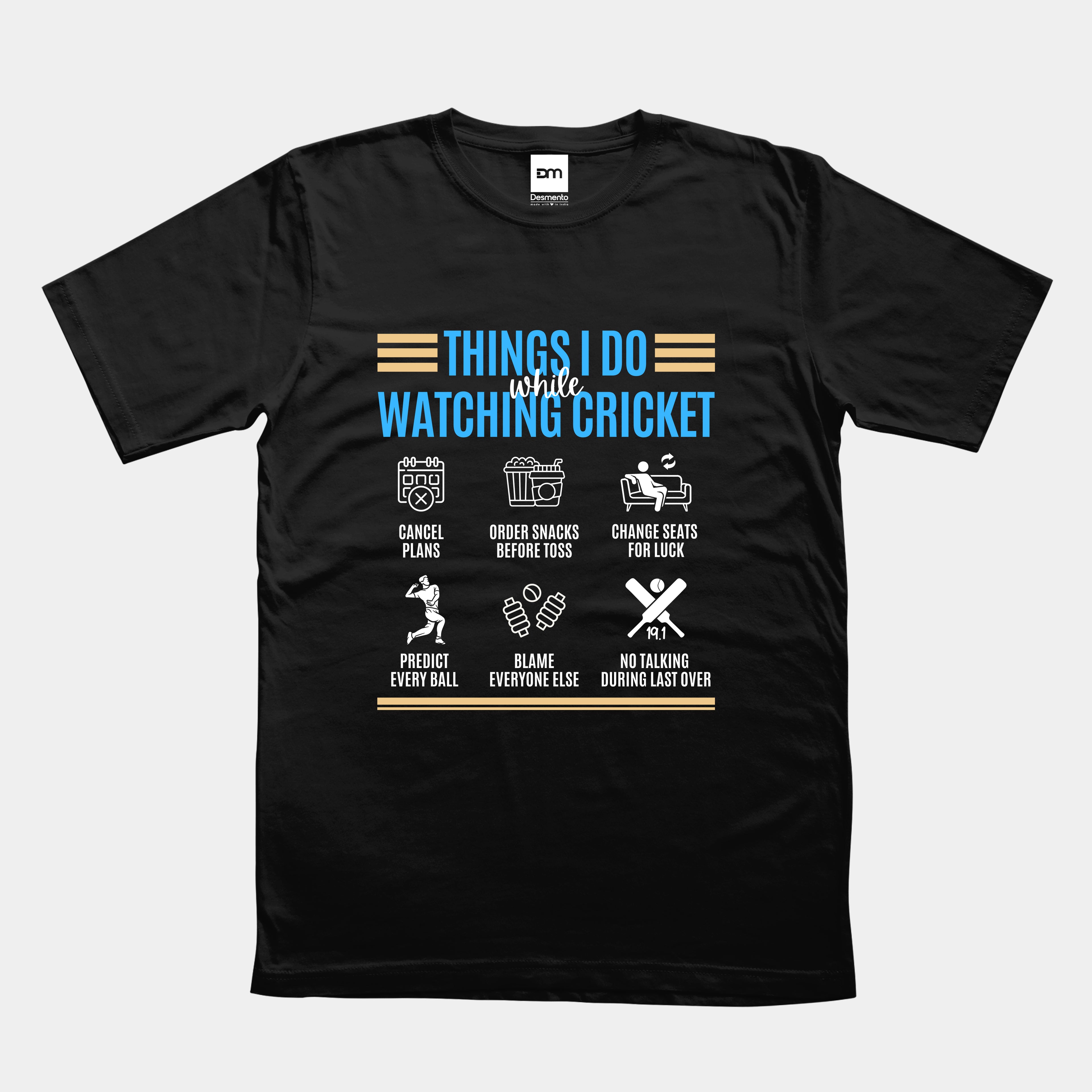 Watching Cricket Cotton T-shirt