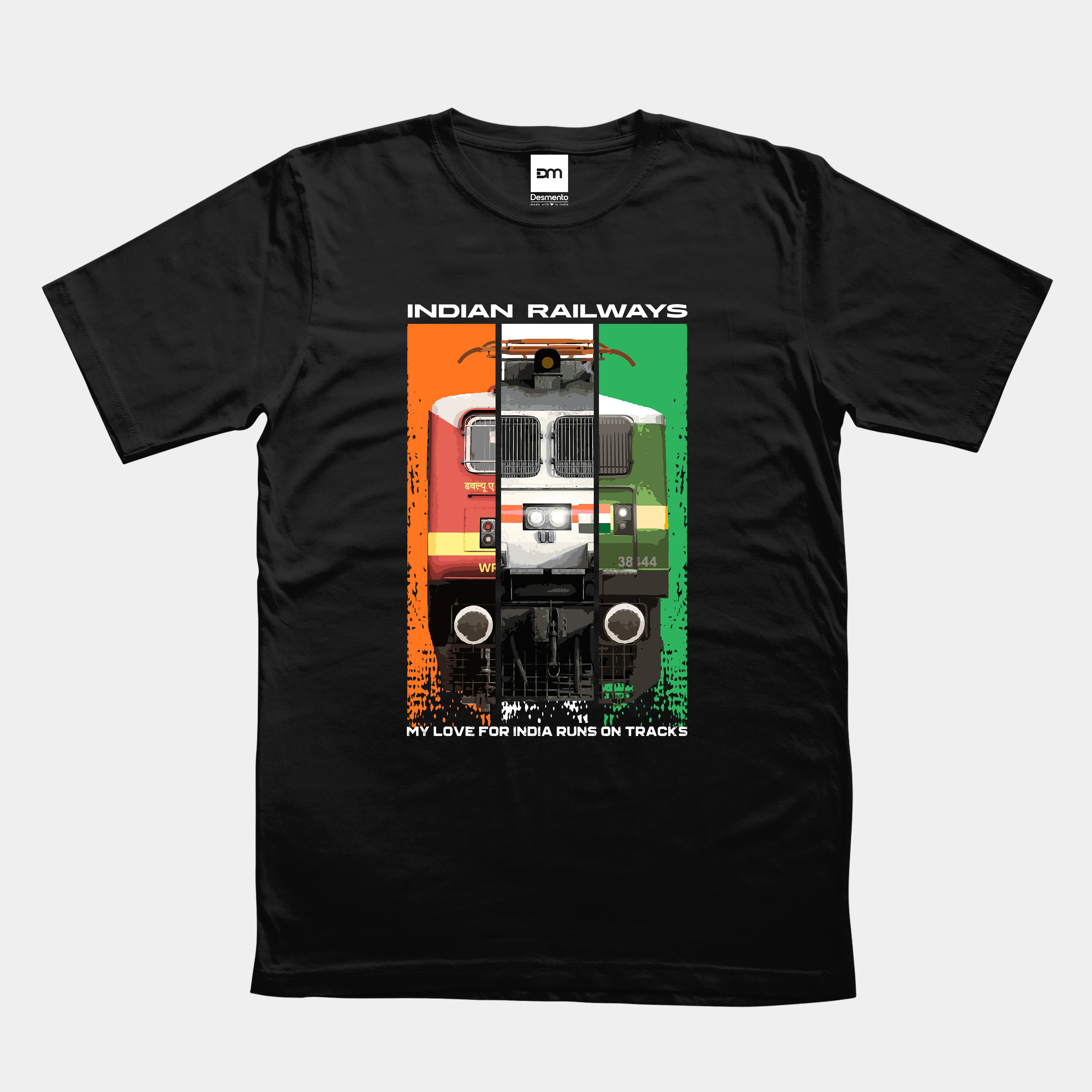 Indian Railways Tricolor Cotton T-shirt