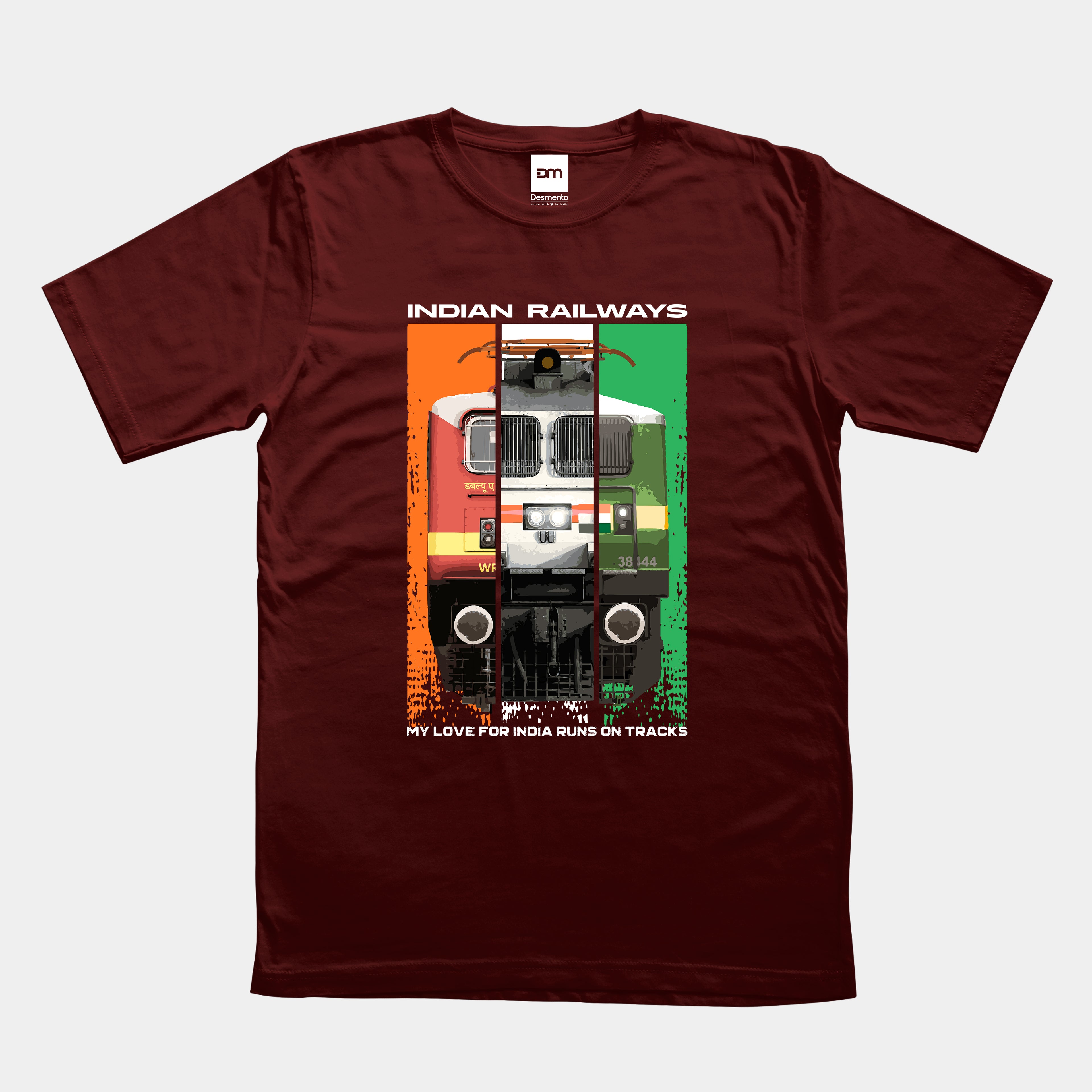 Indian Railways Tricolor Cotton T-shirt