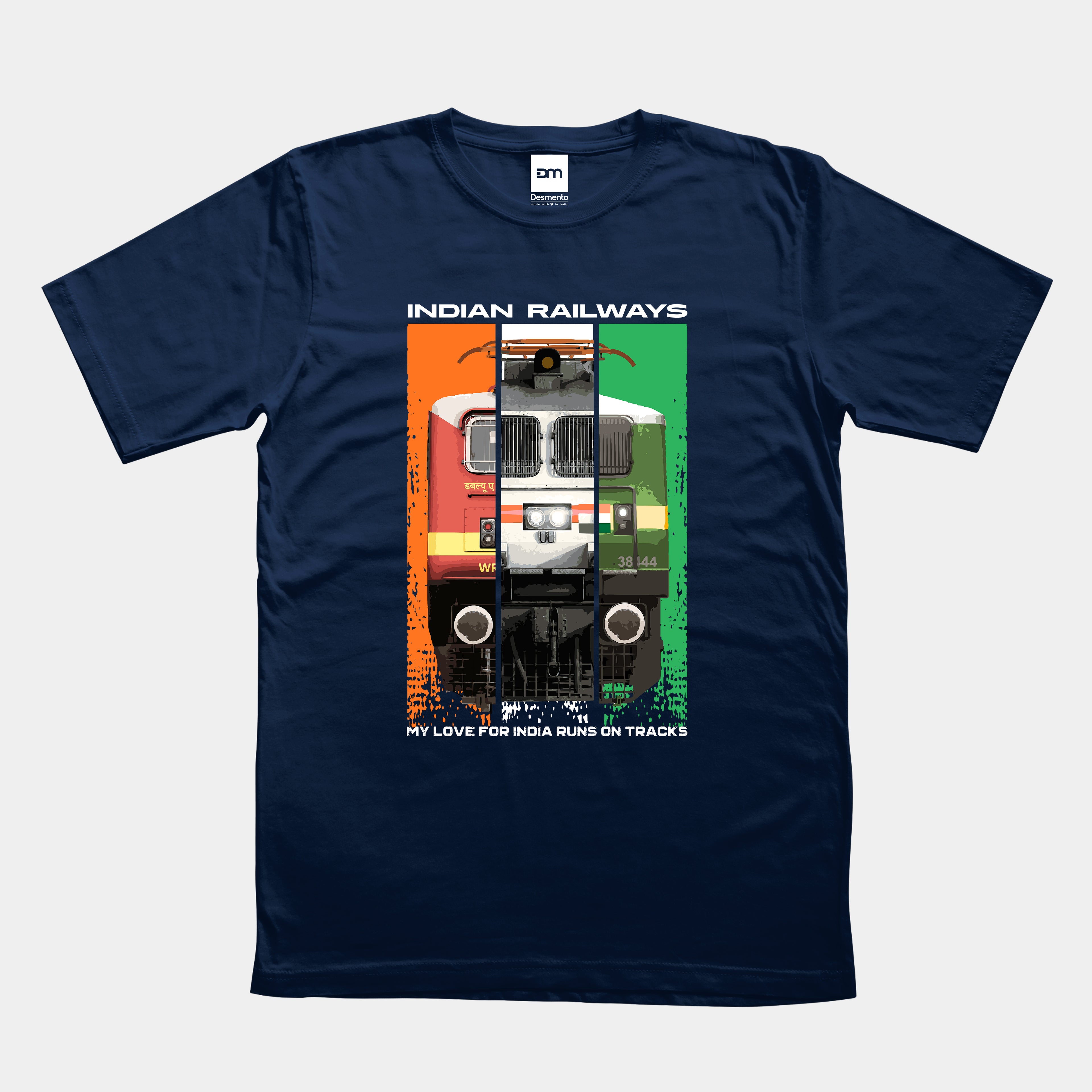 Indian Railways Tricolor Cotton T-shirt
