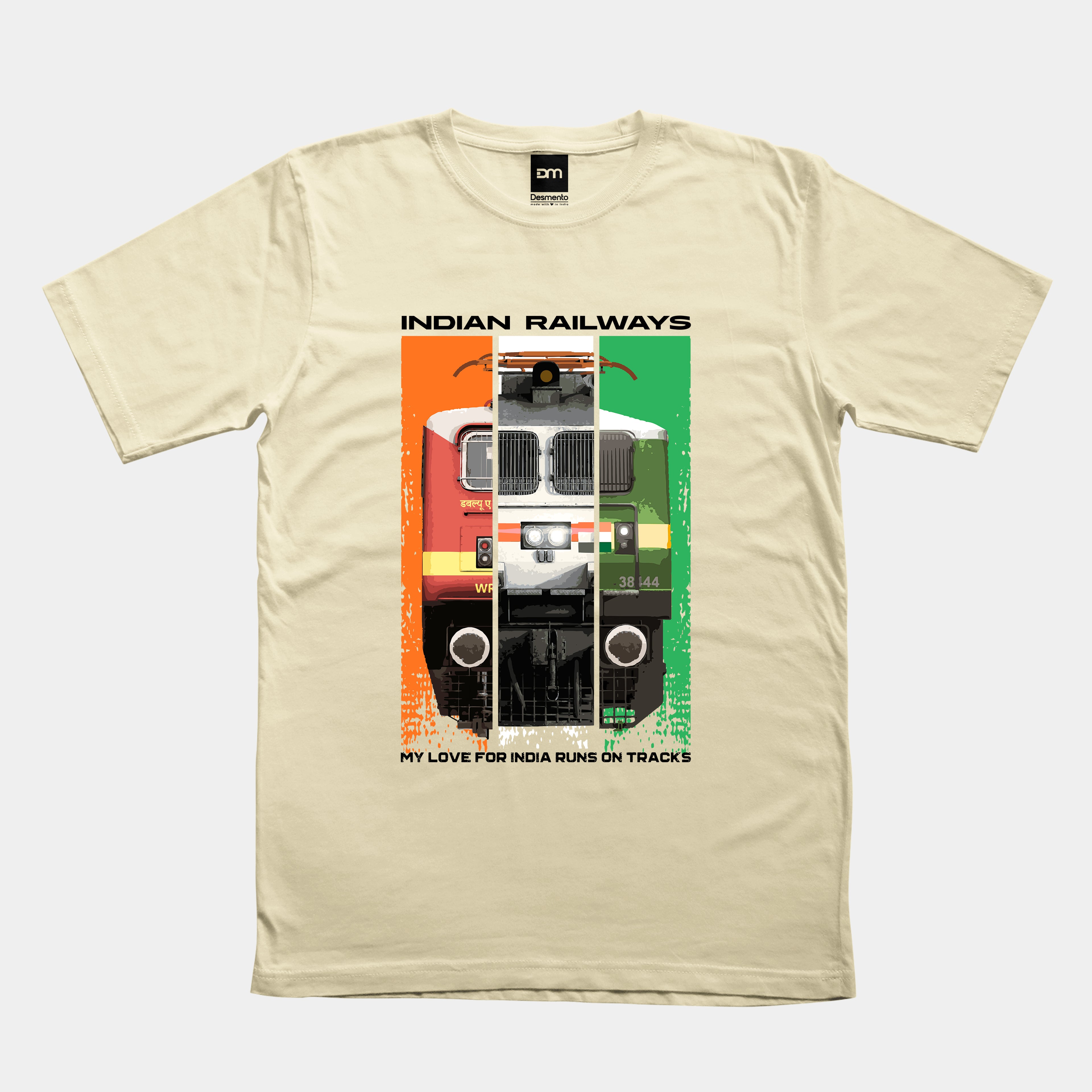 Indian Railways Tricolor Cotton T-shirt