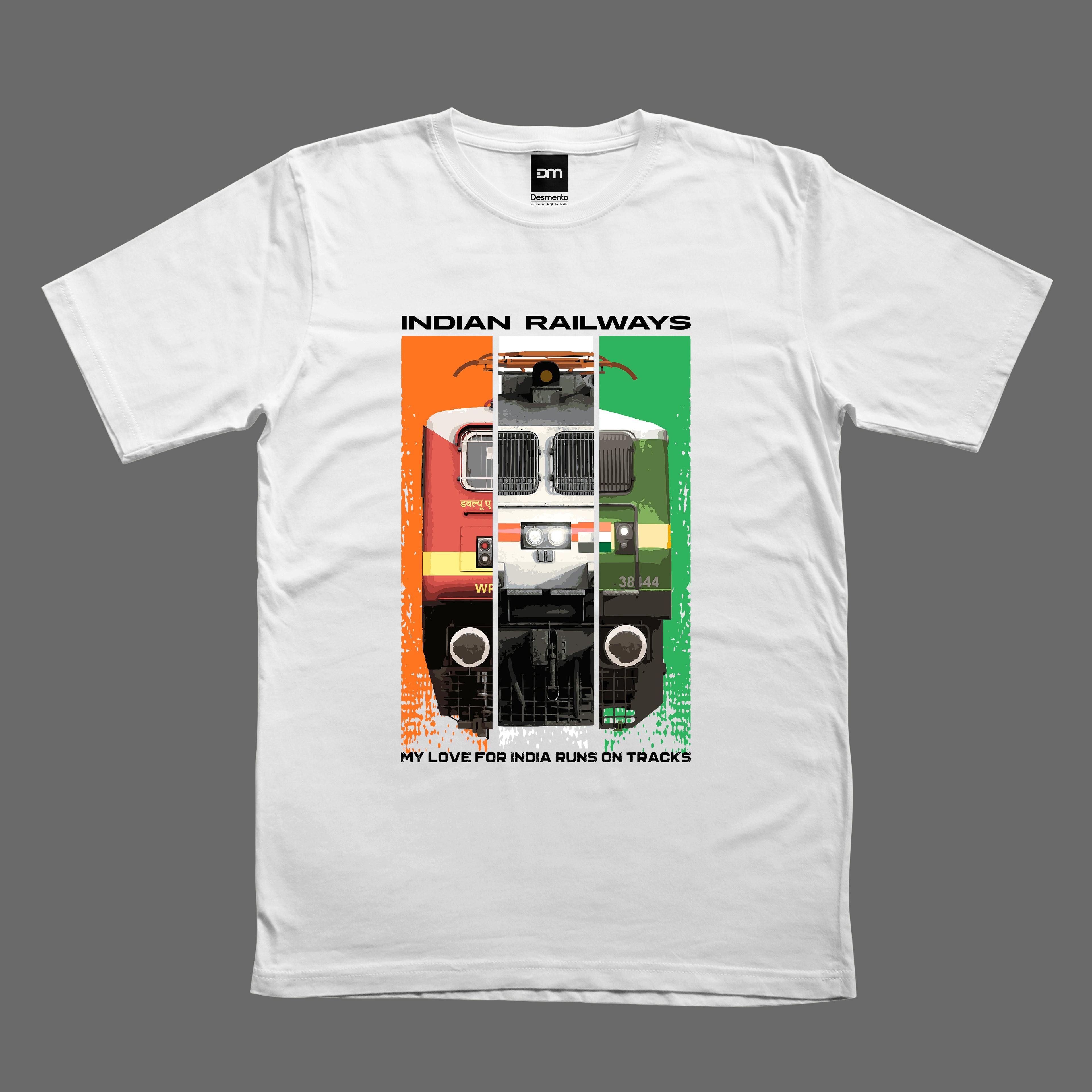 Indian Railways Tricolor Cotton T-shirt