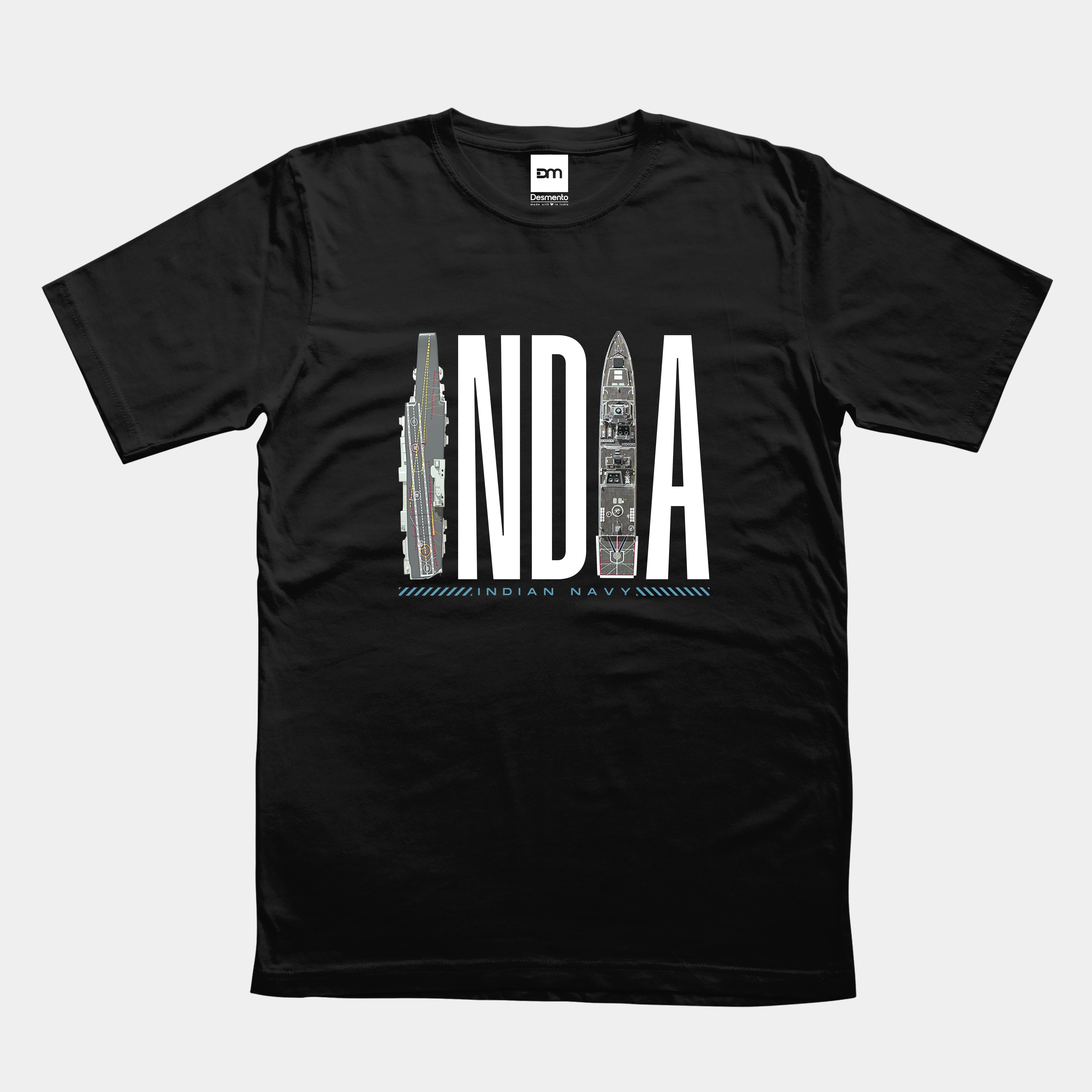 India Navy Cotton T-shirt