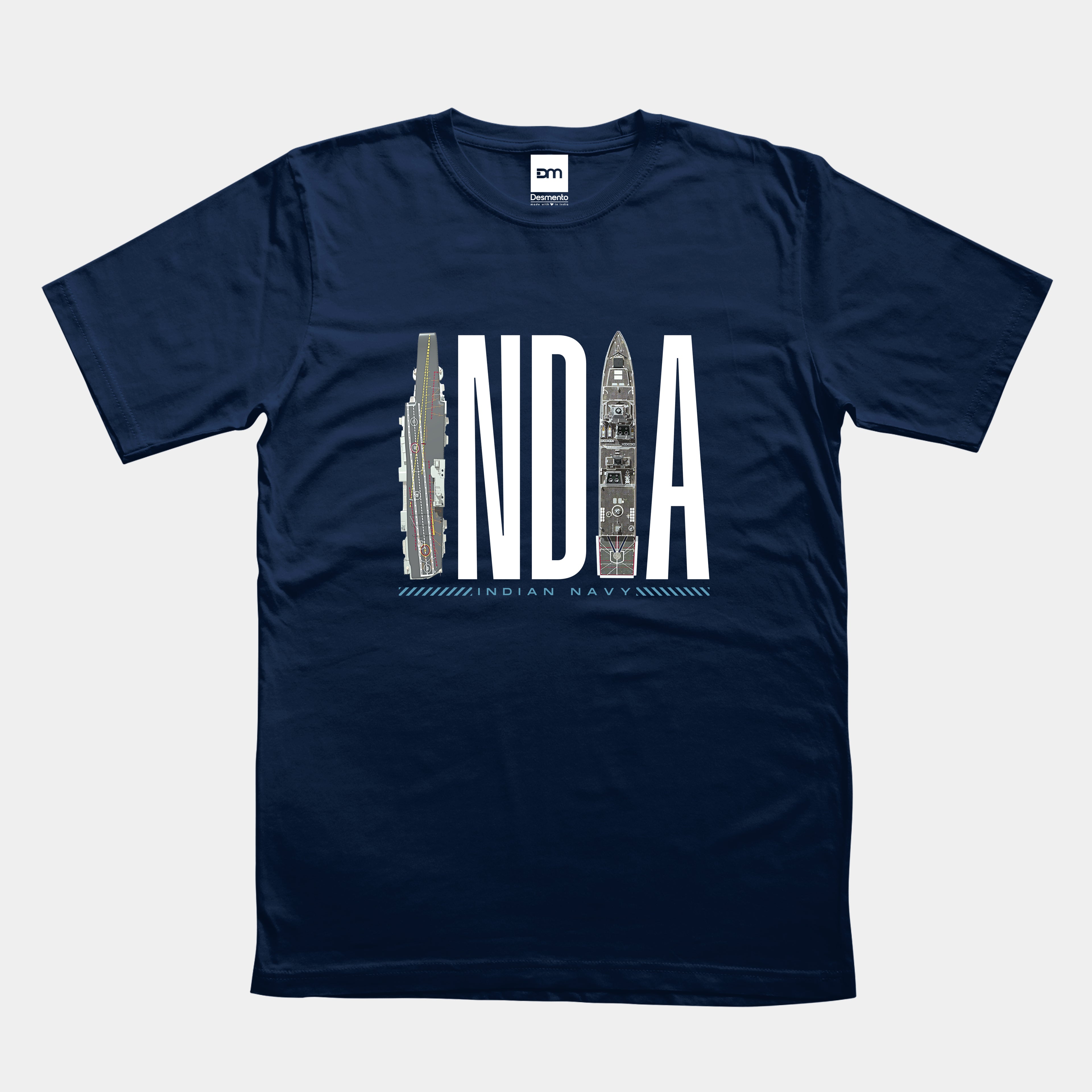 India Navy Cotton T-shirt