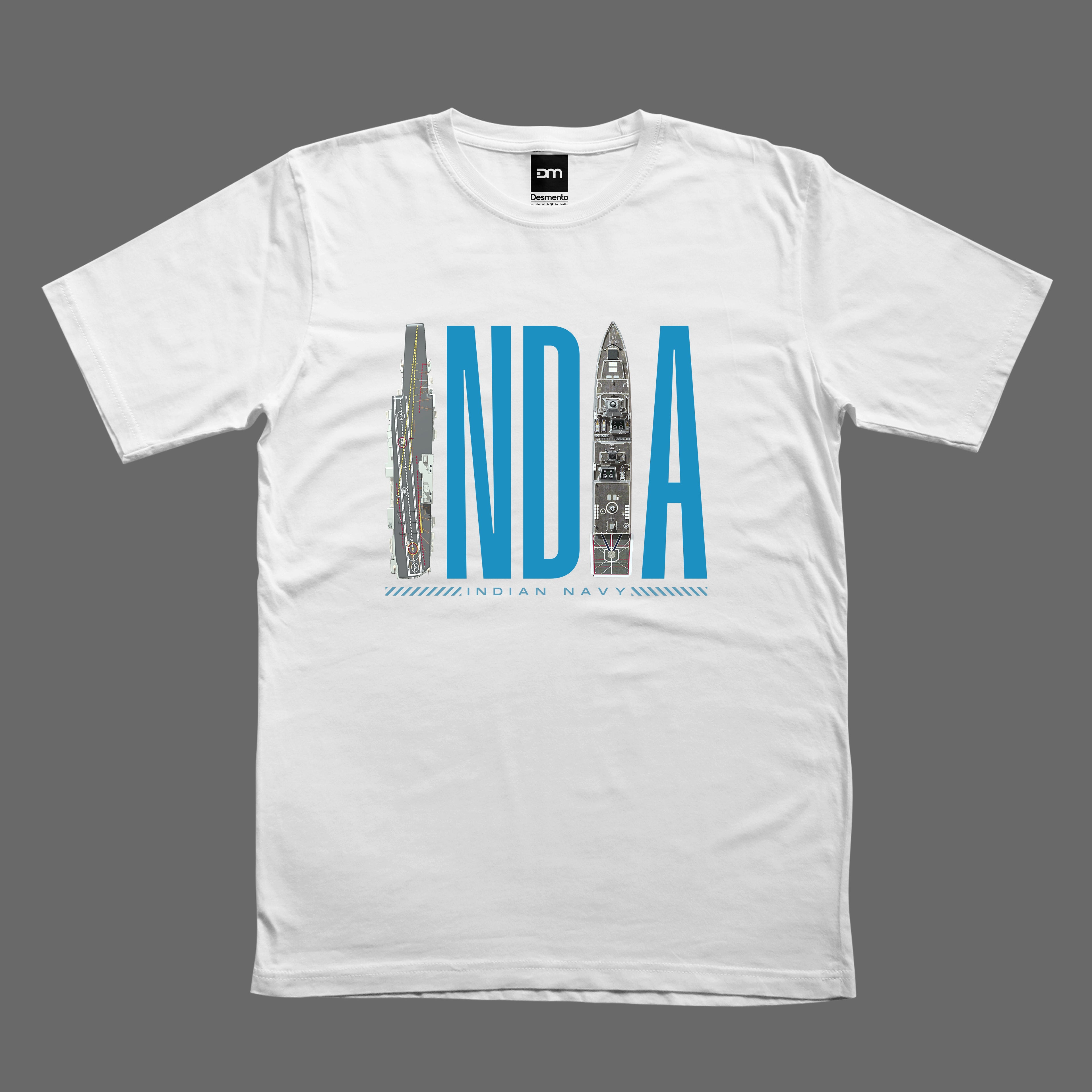India Navy Cotton T-shirt