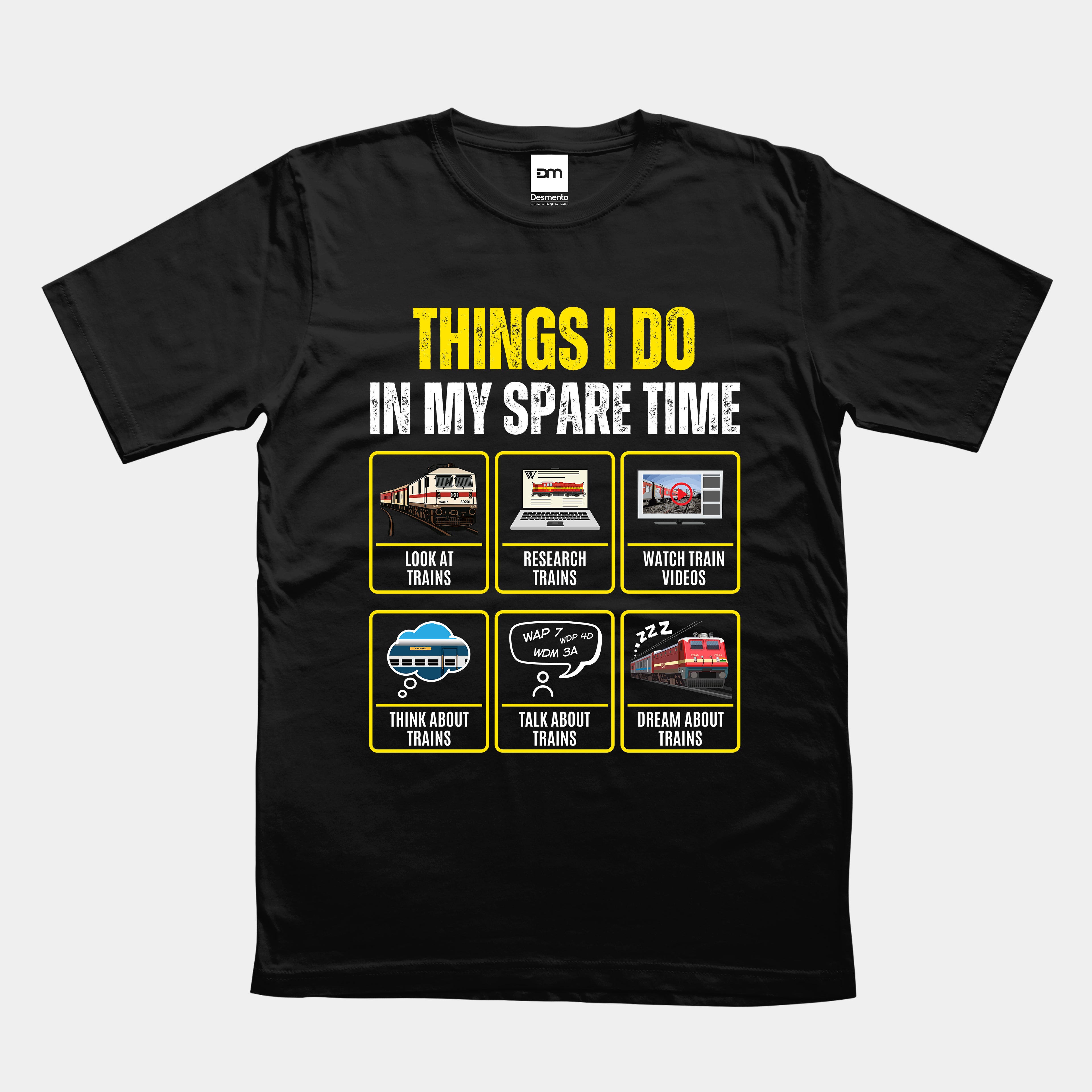 Things I do Trains Cotton T-shirt