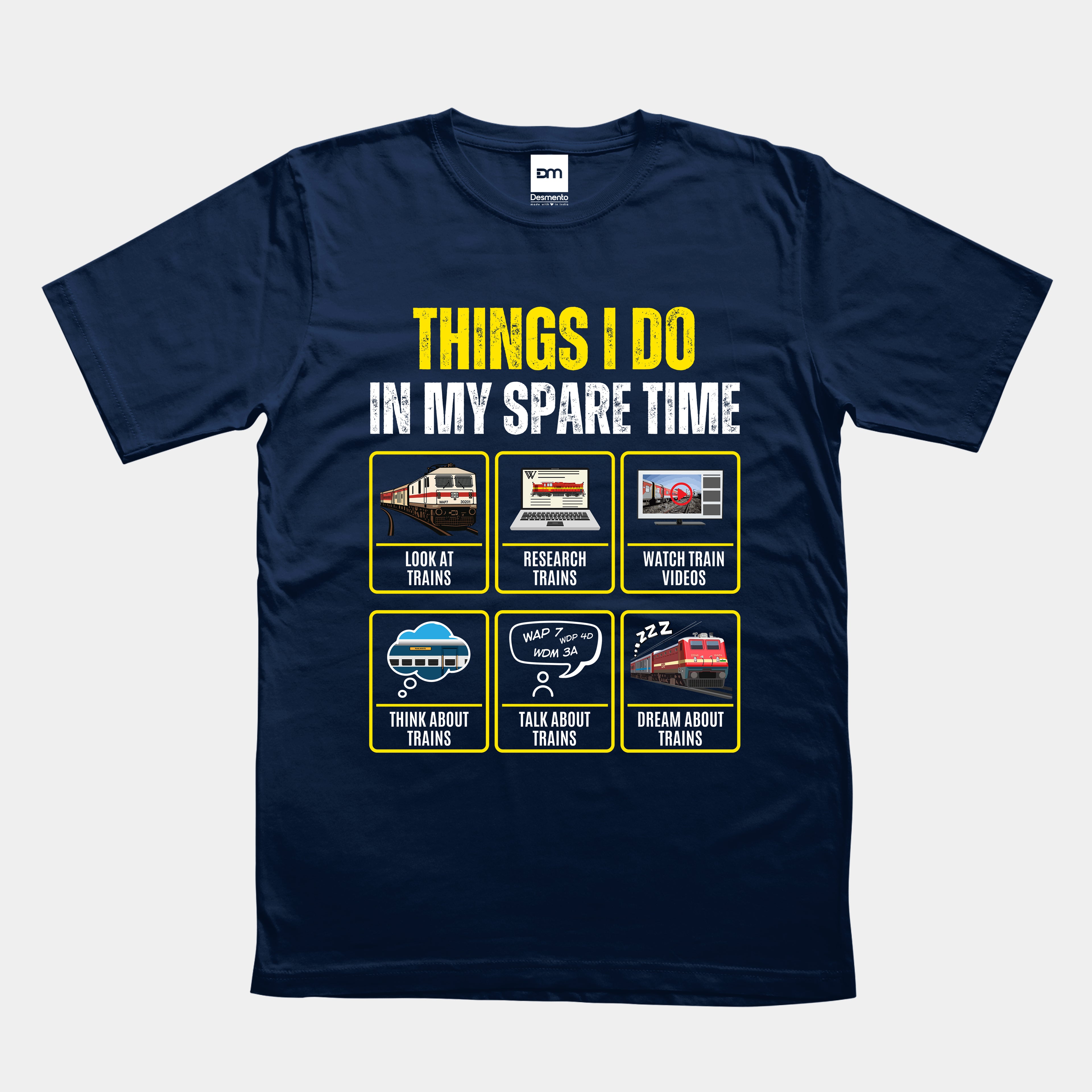 Things I do Trains Cotton T-shirt