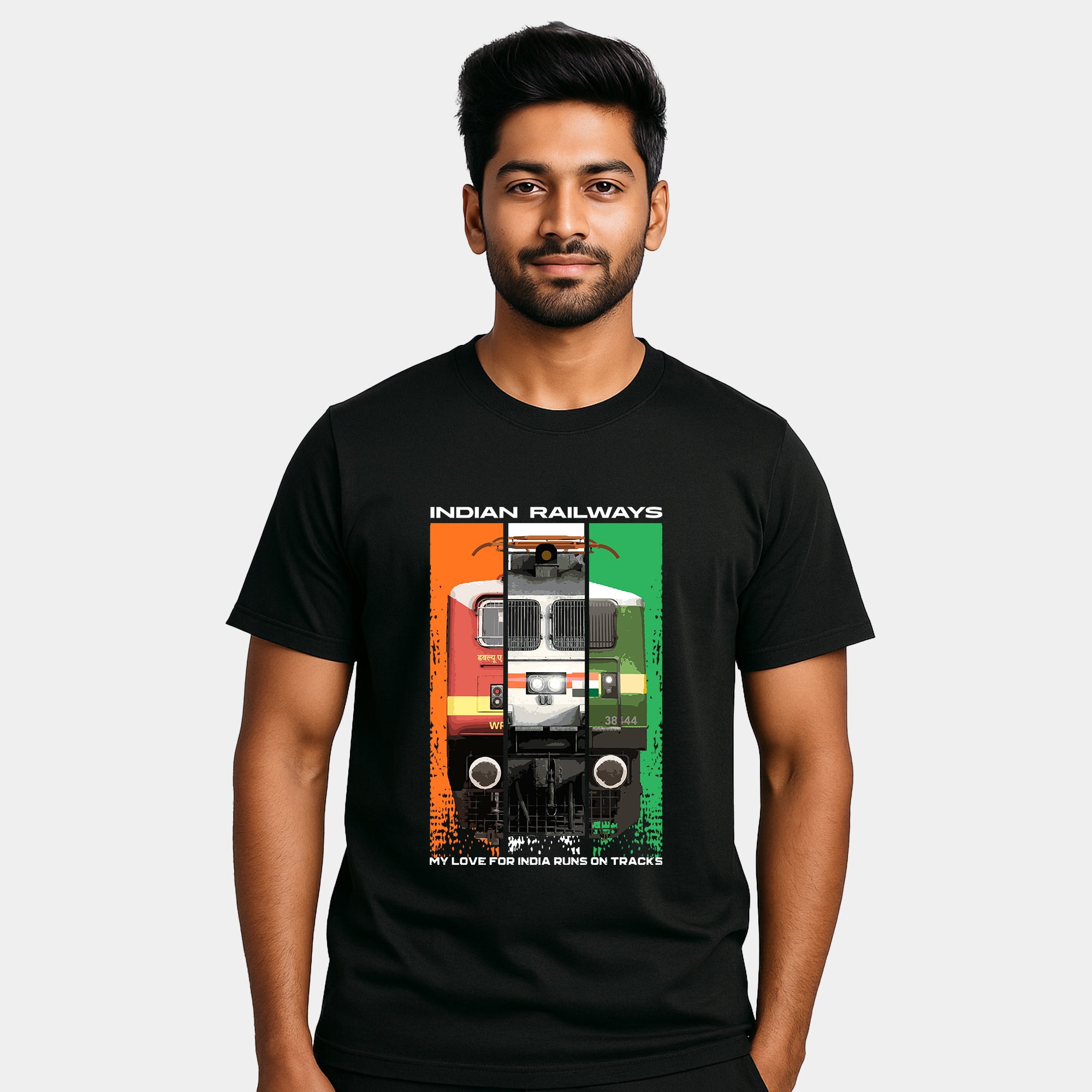 Indian Railways Tricolor Cotton T-shirt