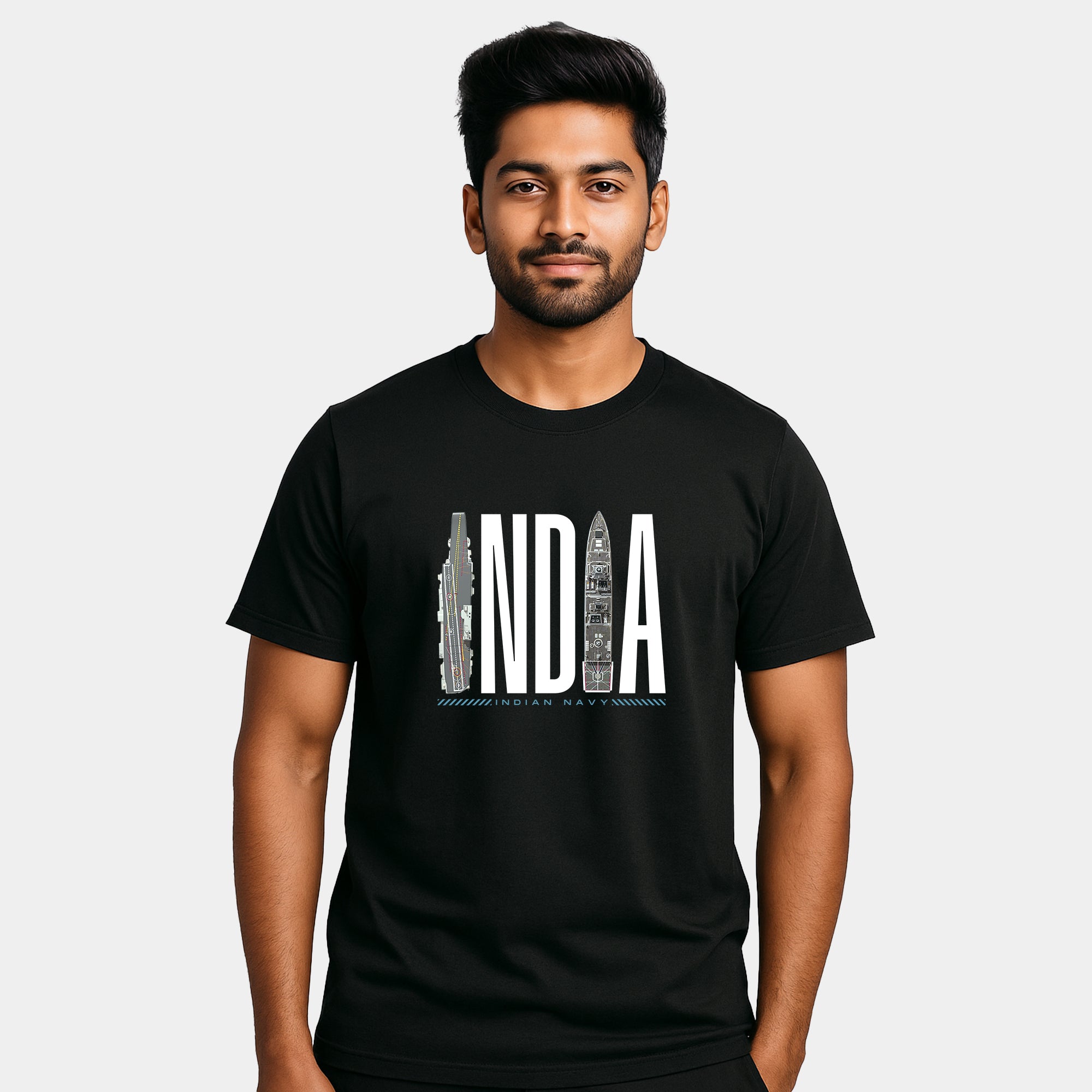 India Navy Cotton T-shirt