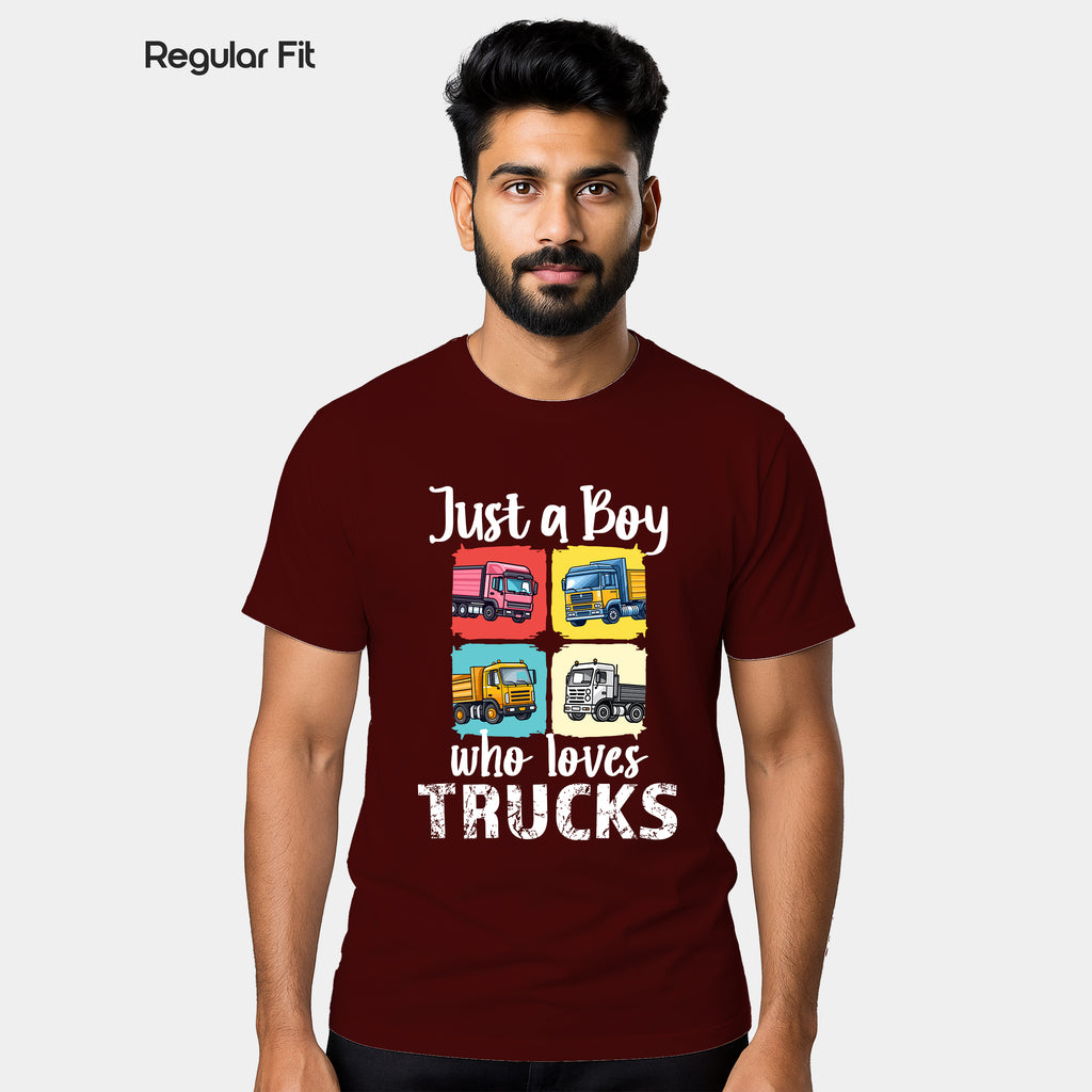 Just a Boy Who Loves Trucks - Regular Fit