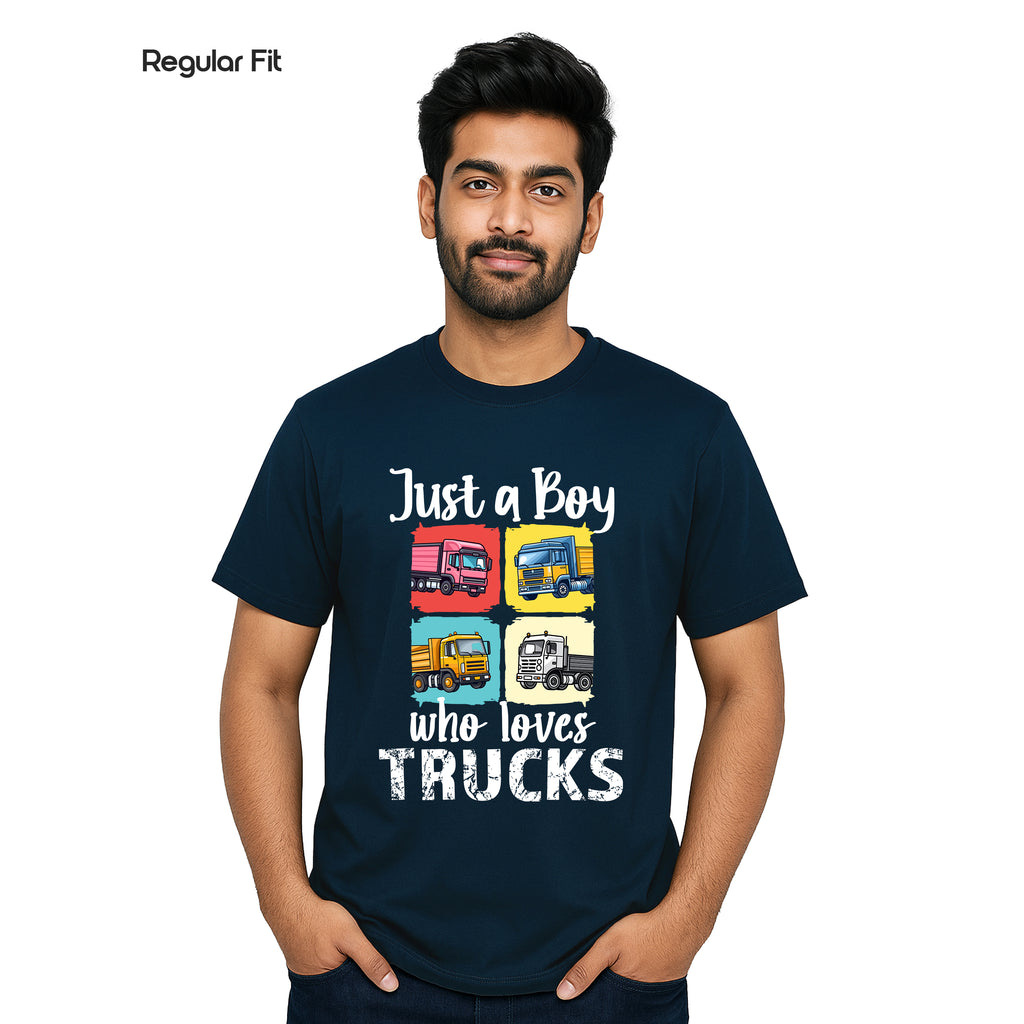 Just a Boy Who Loves Trucks - Regular Fit