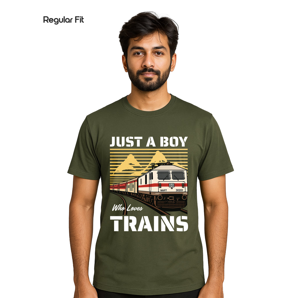 Just a Boy Who Loves Trains - Regular Fit