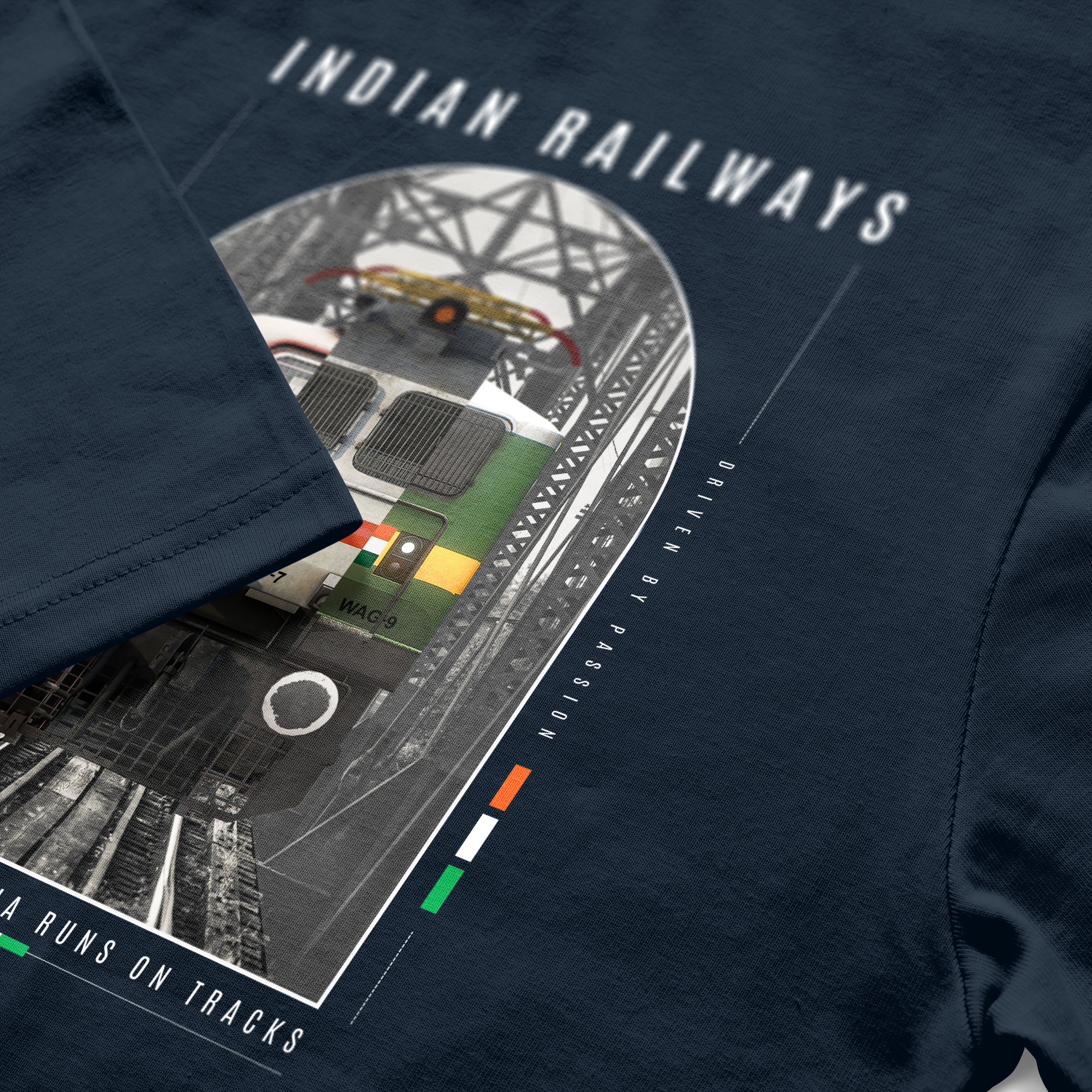 My Love For India Runs On Tracks Cotton T-shirt