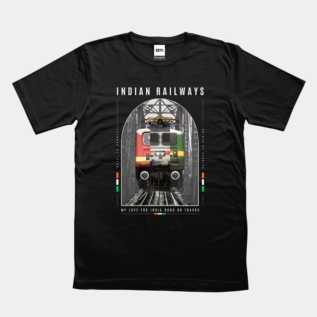 My Love For India Runs On Tracks Cotton T-shirt