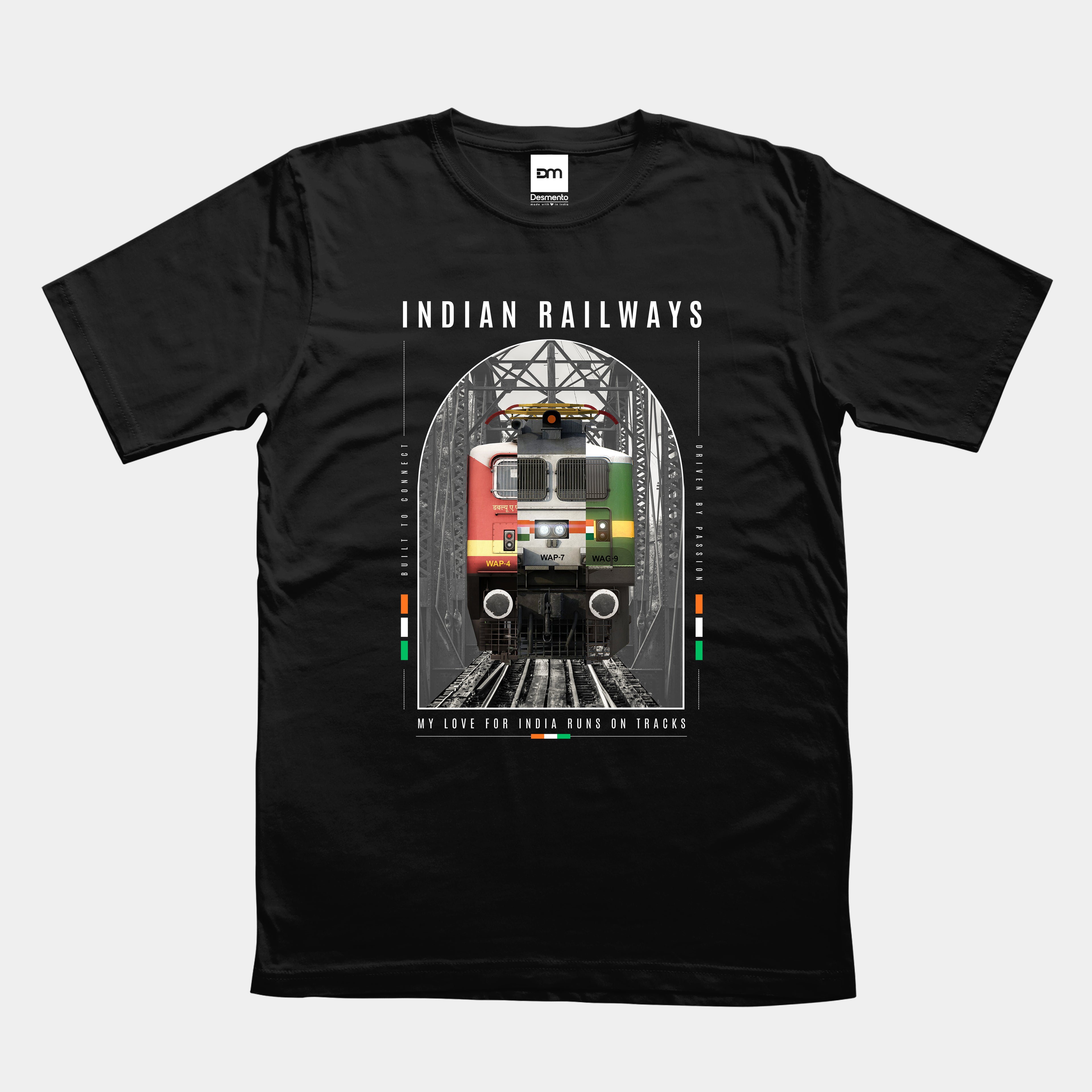 My Love For India Runs On Tracks Cotton T-shirt