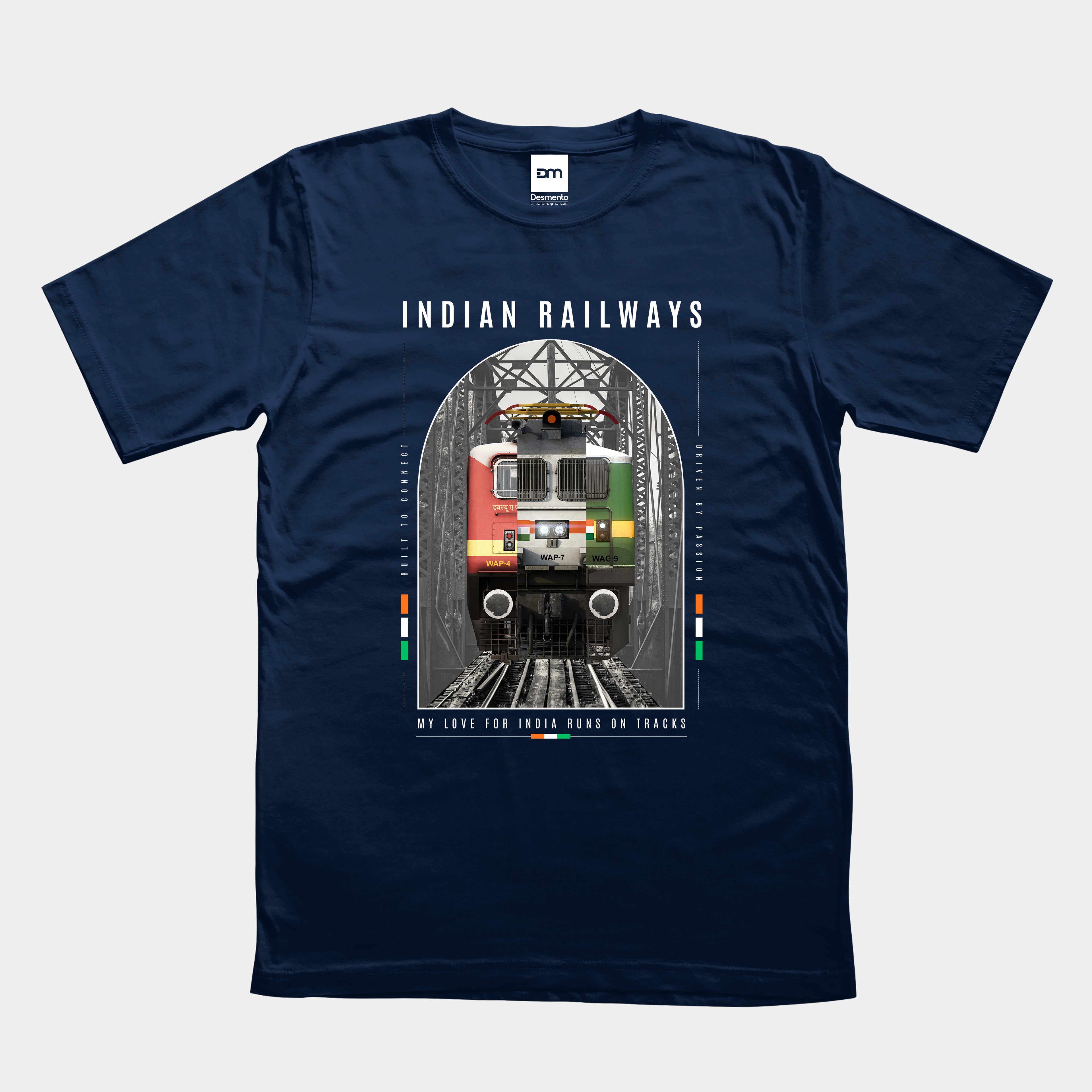 My Love For India Runs On Tracks Cotton T-shirt