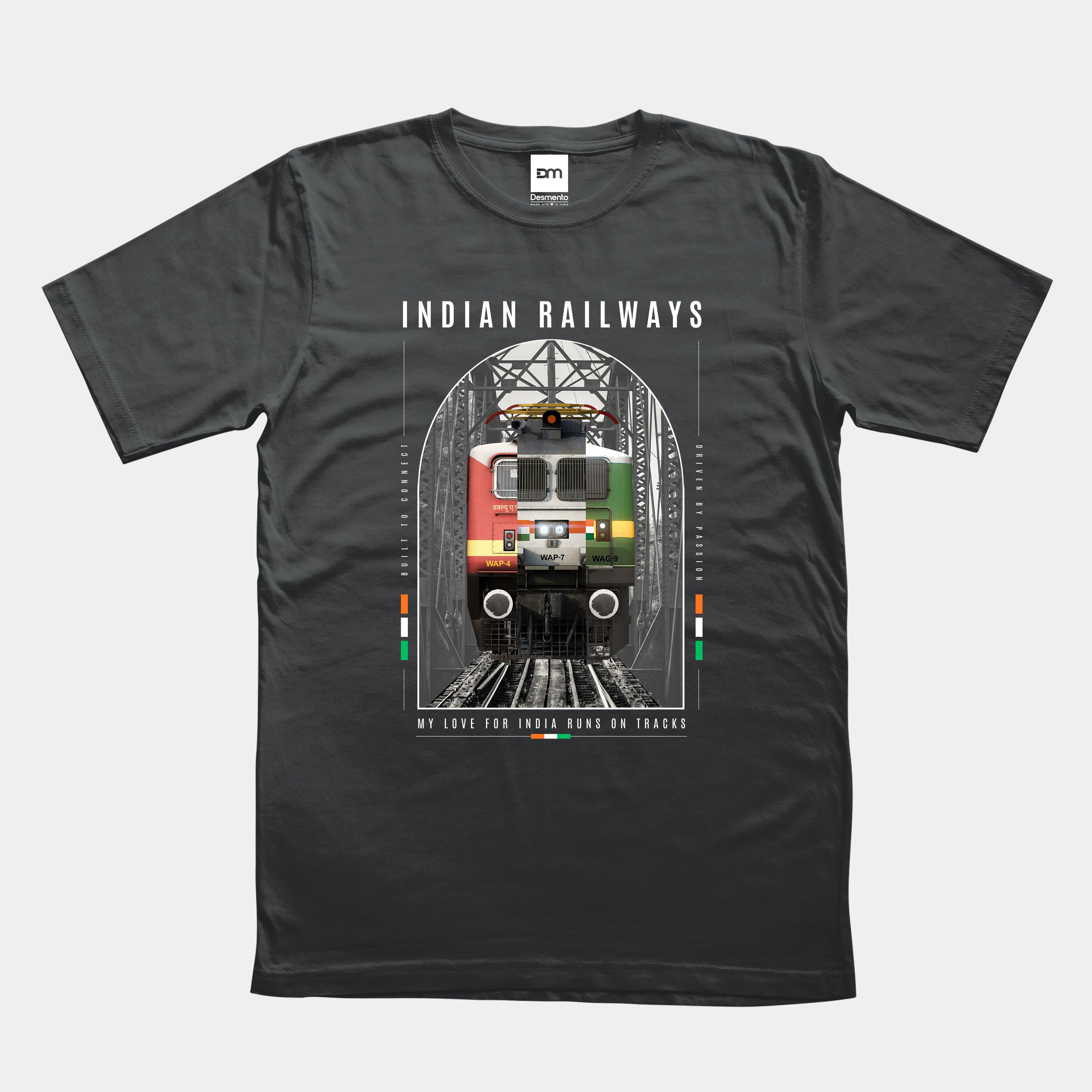 My Love For India Runs On Tracks Cotton T-shirt