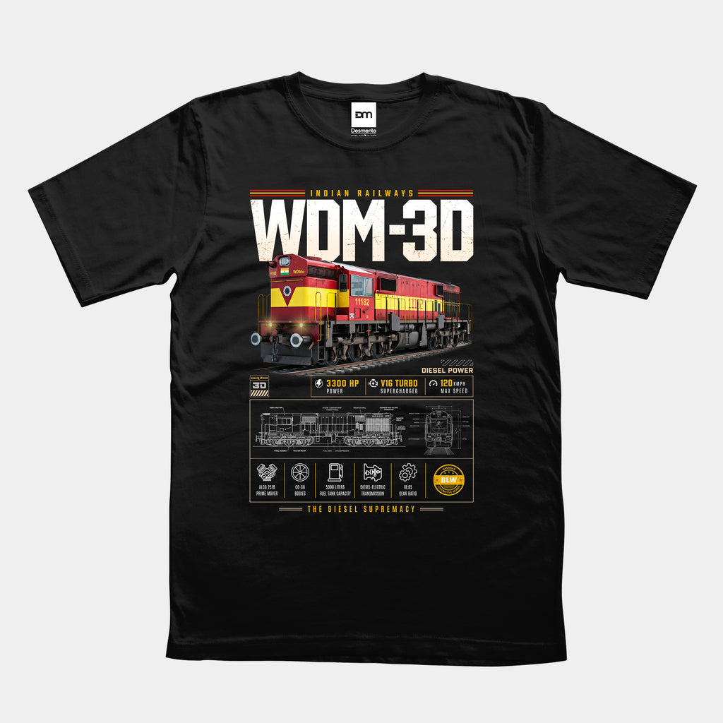 WDM 3D Railfan Cotton T-shirt