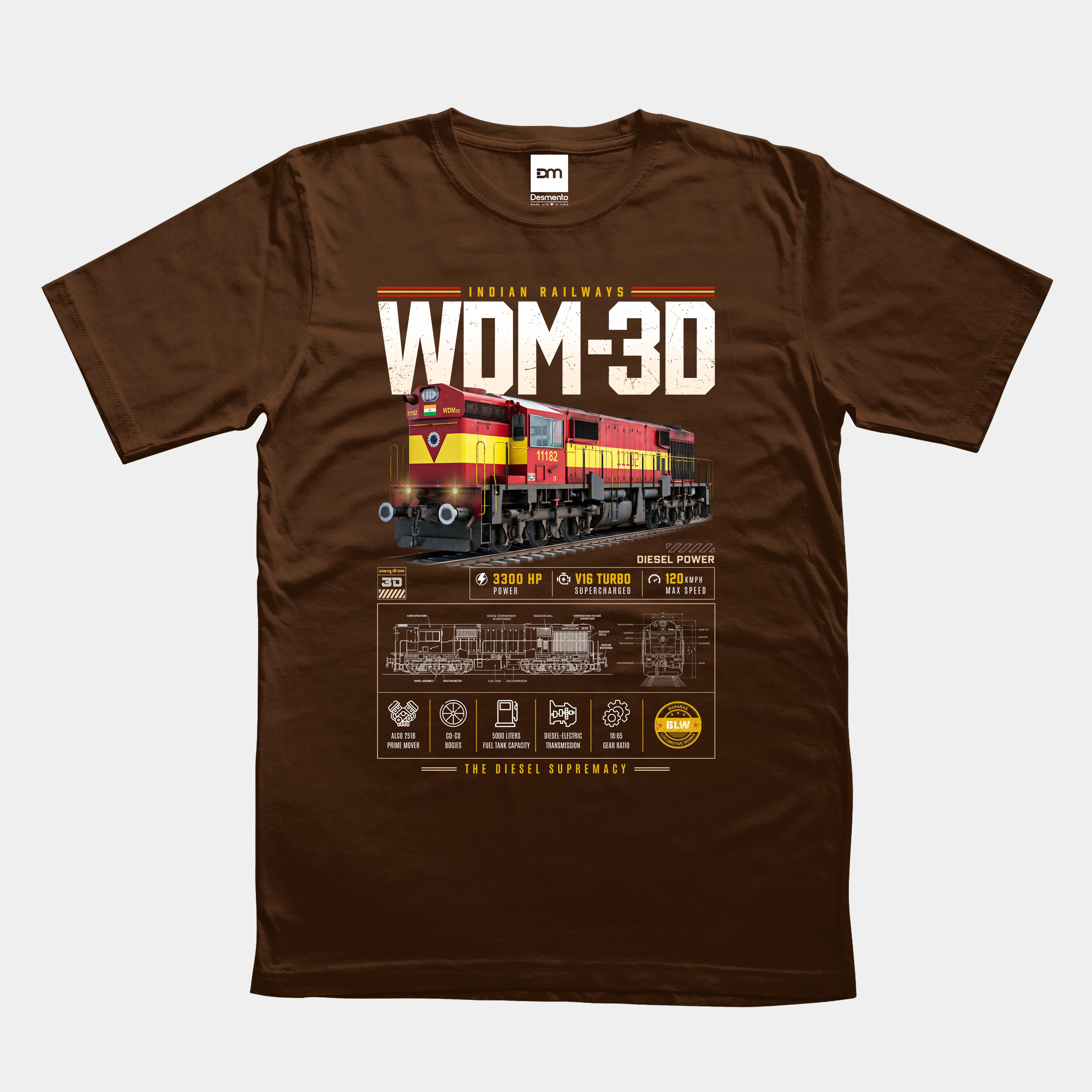 WDM 3D Railfan Cotton T-shirt