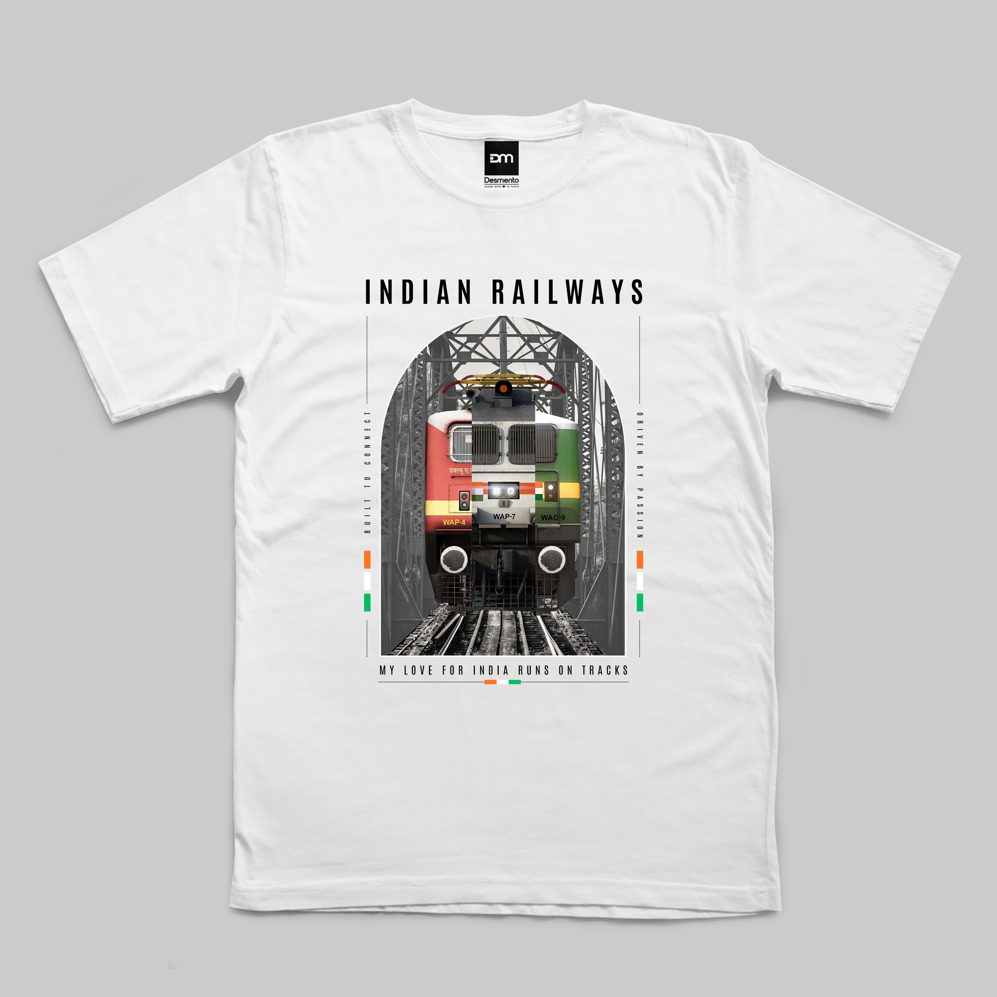 My Love For India Runs On Tracks Cotton T-shirt