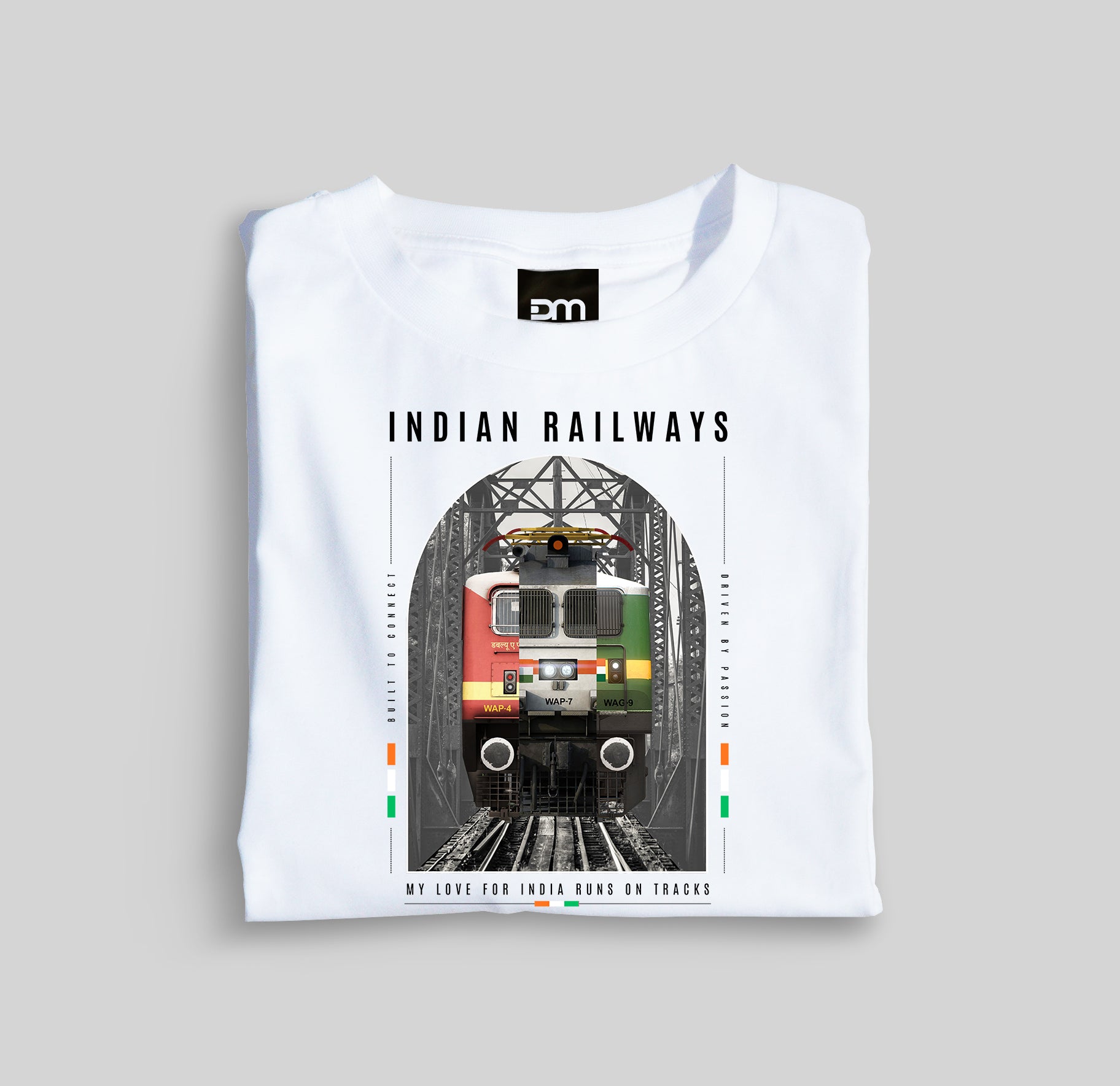 My Love For India Runs On Tracks Cotton T-shirt
